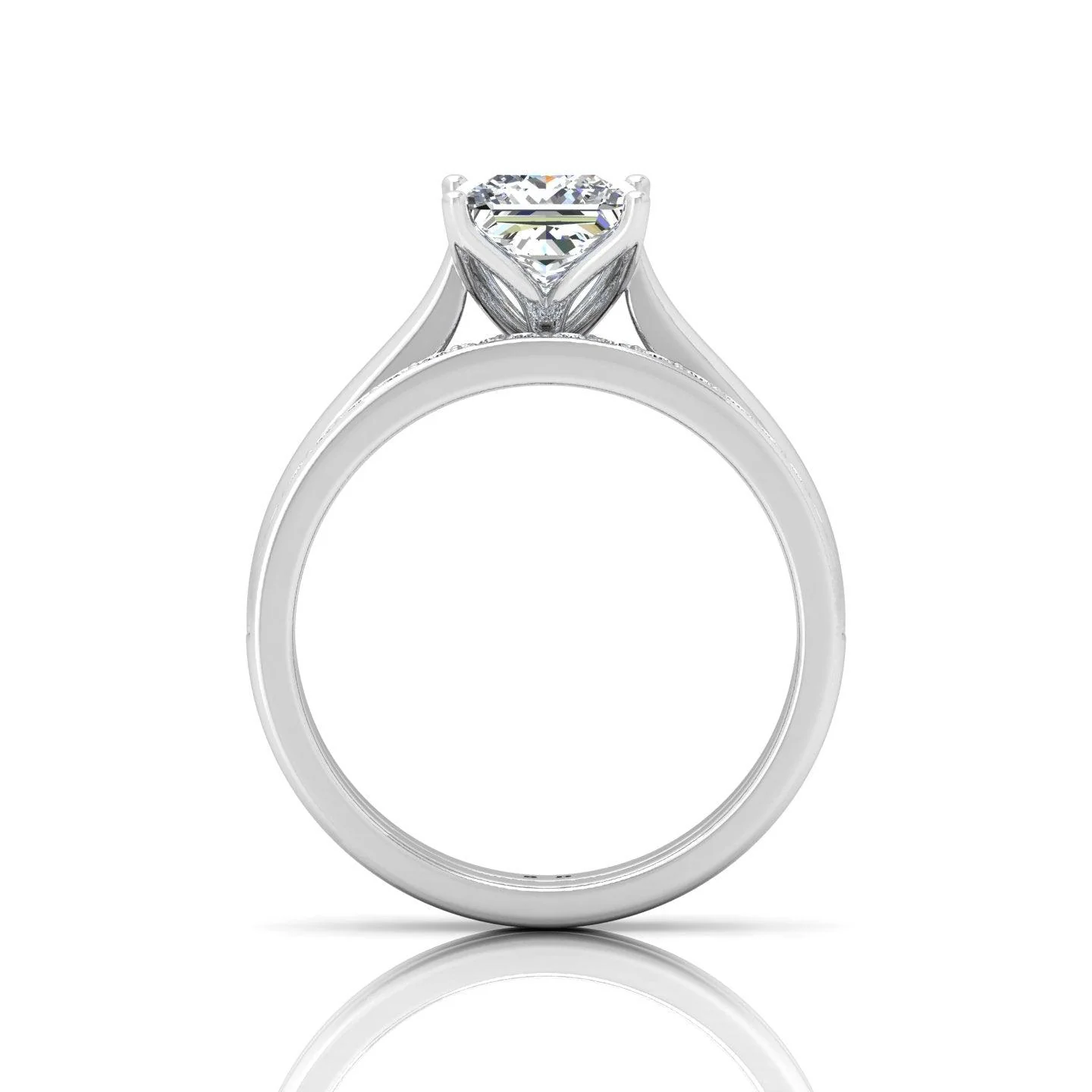 Certified Princess Diamond Bridal Set Engagement Ring - Image 6