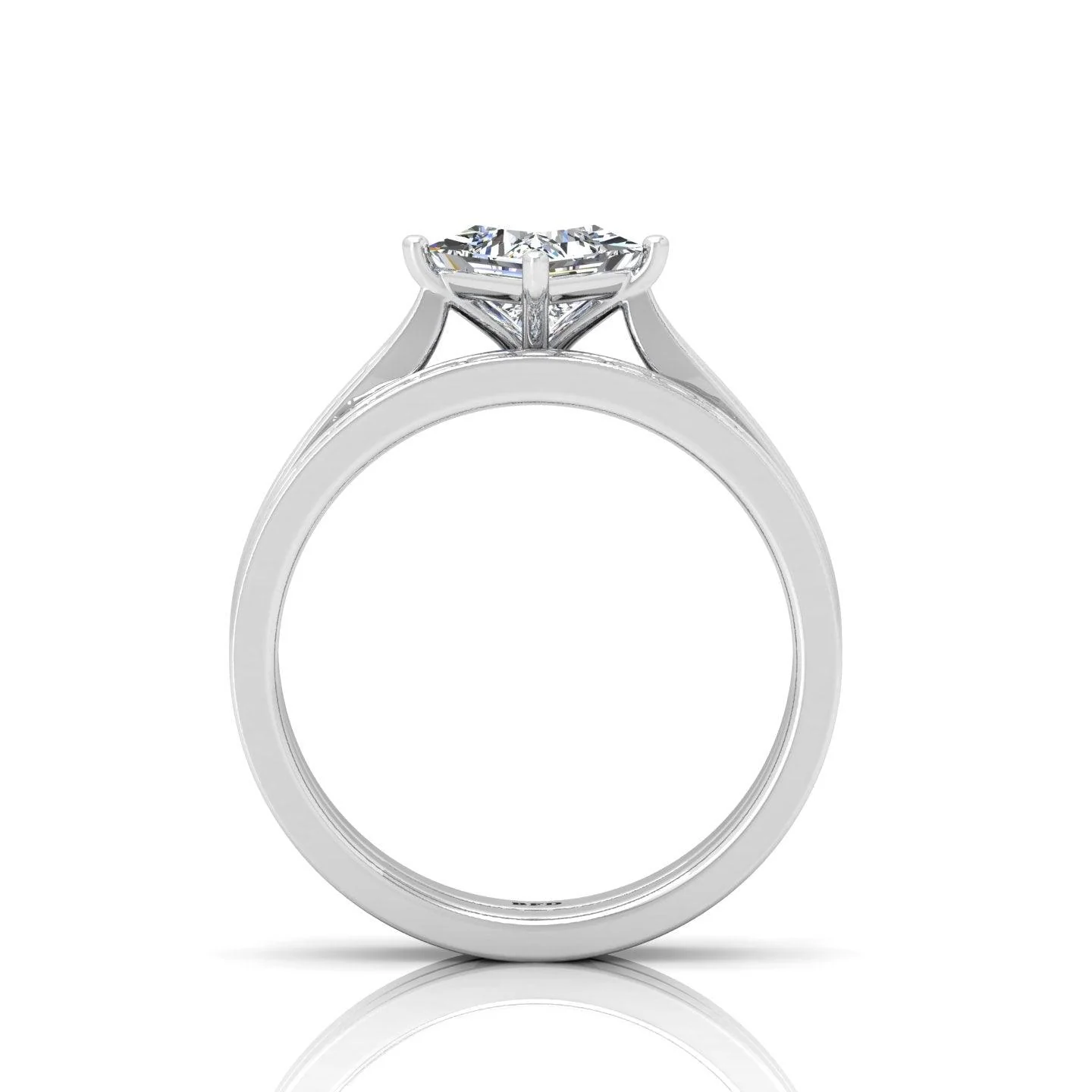 Certified Princess Diamond Engagement Ring With Diamond Matching Band 1.50Carat - Image 6