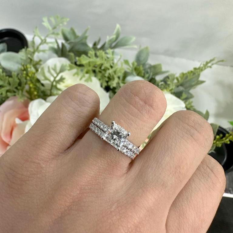 Certified Princess Diamond Engagement Ring With Matching Band 2.00Carat - Image 2