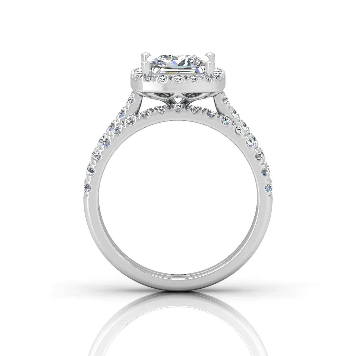 Certified Princess Diamond Halo Engagement Ring With Matching Band 2.00Carat - Image 8