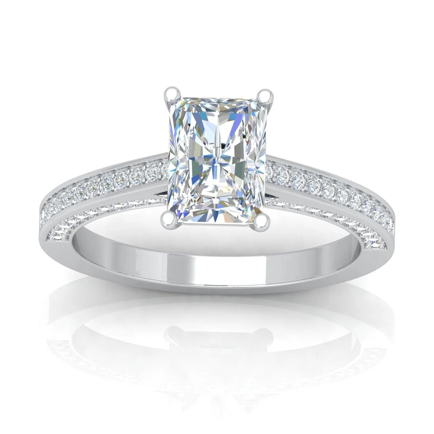 Certified Radiant Diamond Engagement Ring 2.00Carat E/VS
