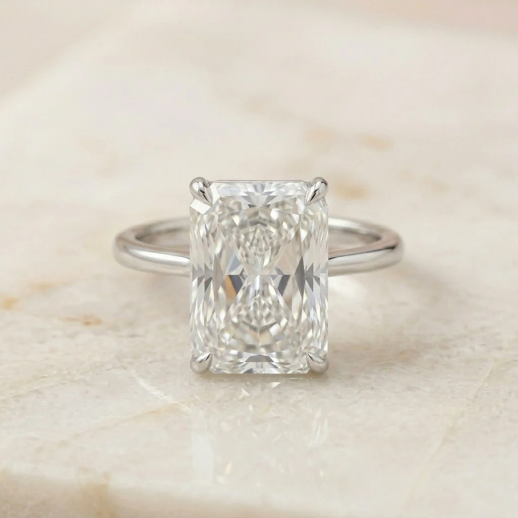 IGI Certified 8.50CT F/VS Radiant Lab Grown Diamond Engagement Ring