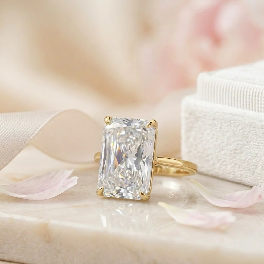 IGI Certified 8.50CT F/VS Radiant Lab Grown Diamond Engagement Ring - Image 3