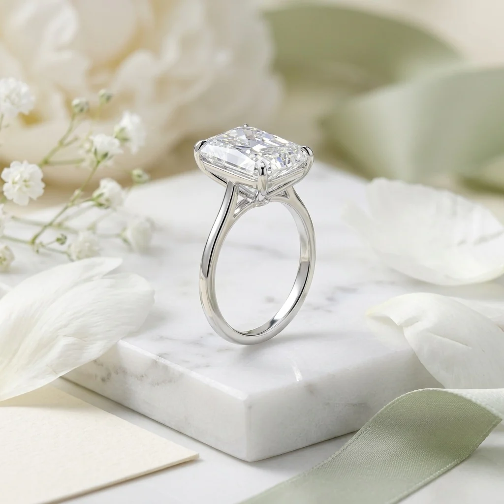 IGI Certified 8.50CT F/VS Radiant Lab Grown Diamond Engagement Ring - Image 5