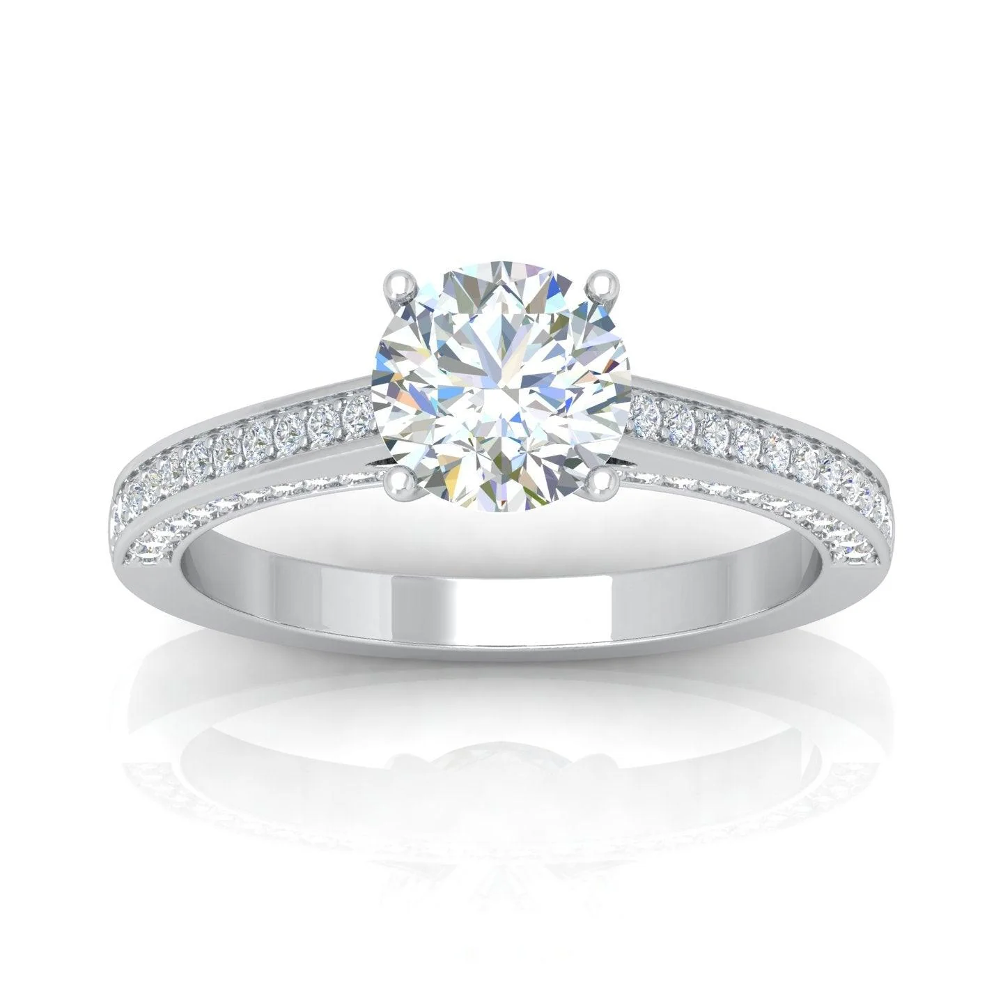 Certified Round Diamond Engagement Ring 2.00Carat E/VS