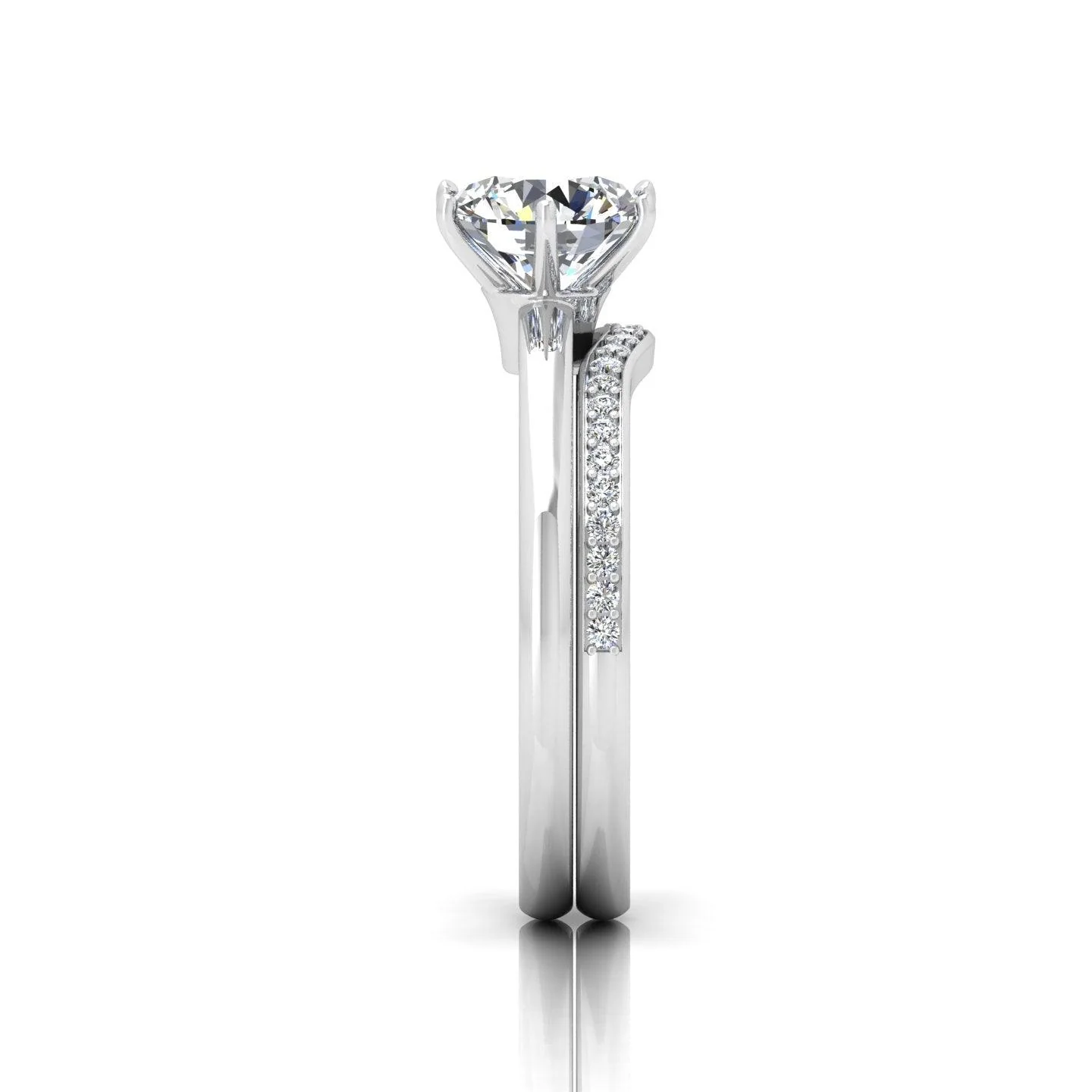 Certified Round Diamond Engagement Ring With Curved Matching Band 1.50Carat E/VS - Image 5