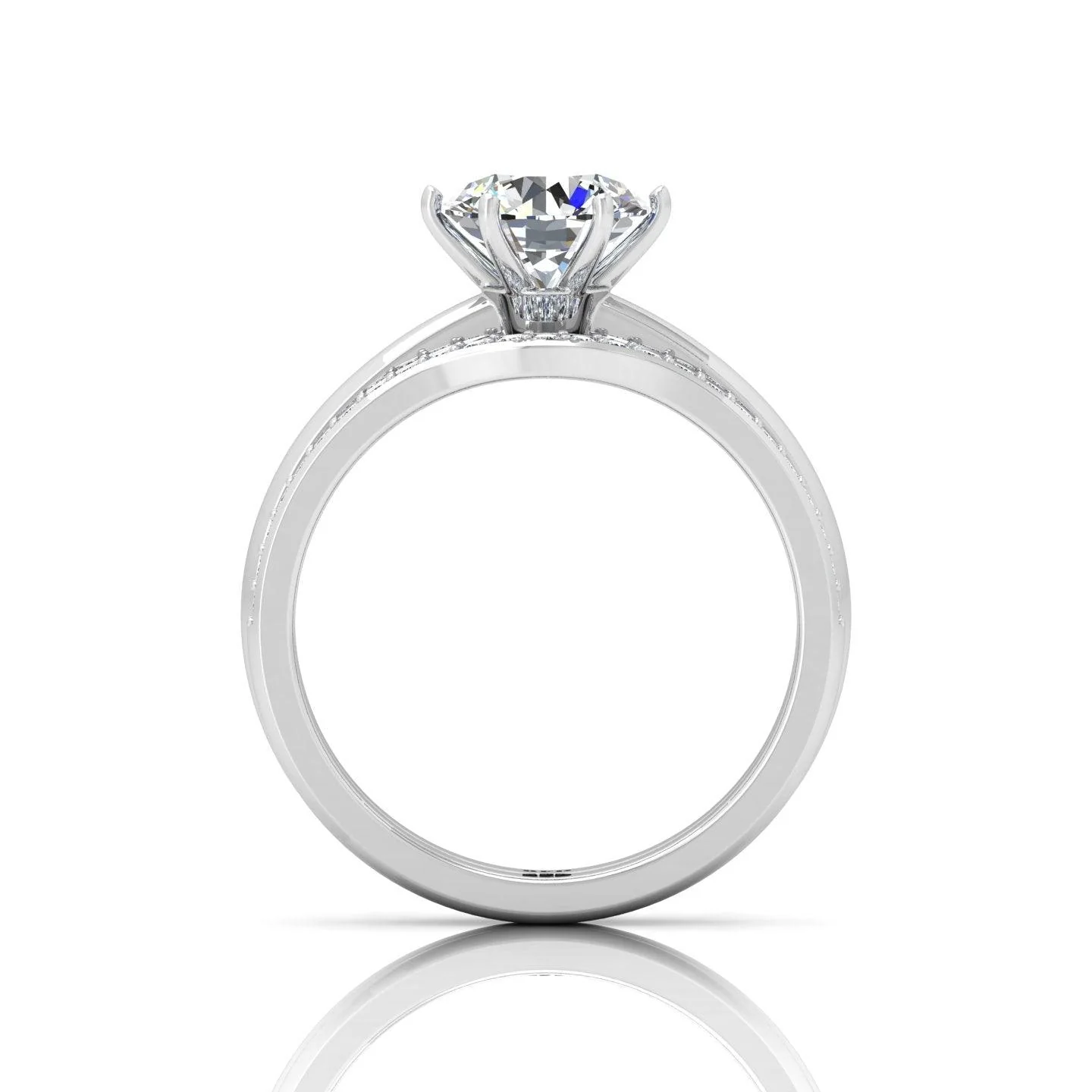 Certified Round Diamond Engagement Ring With Curved Matching Band 1.50Carat E/VS - Image 9