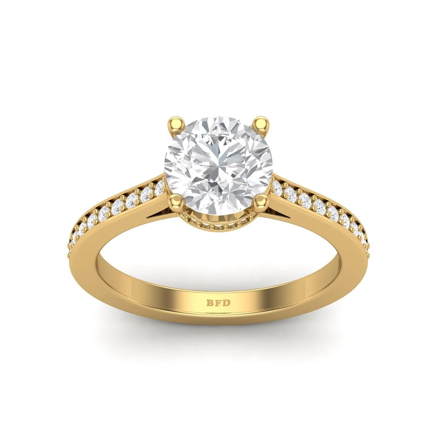 Certified Round Diamond Hidden Halo Engagement Ring - 1.50Ct - 2.50Ct - Image 6