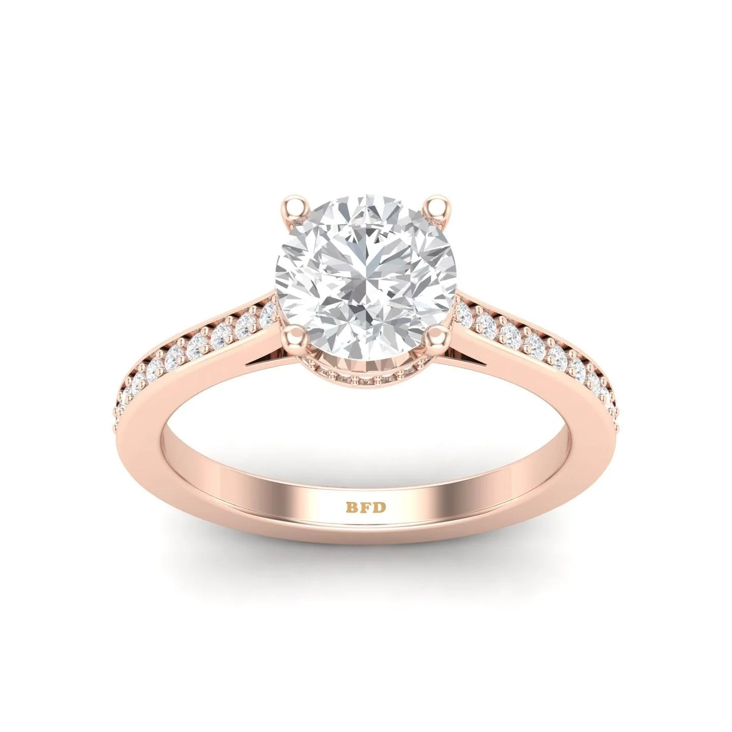 Certified Round Diamond Hidden Halo Engagement Ring - 1.50Ct - 2.50Ct - Image 7