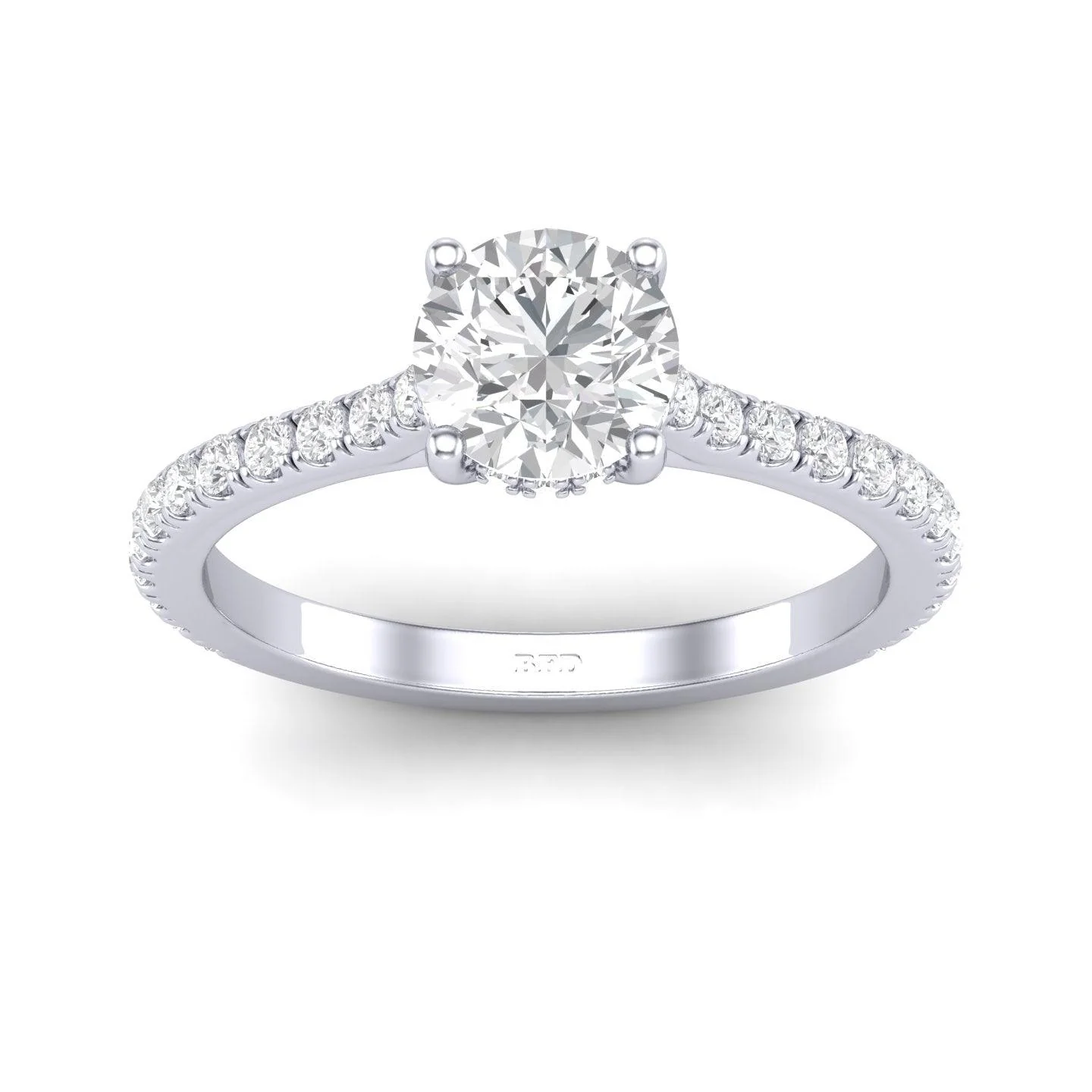 Certified Round Diamond Hidden Halo Engagement Ring - 1.50Ct - 2.50Ct