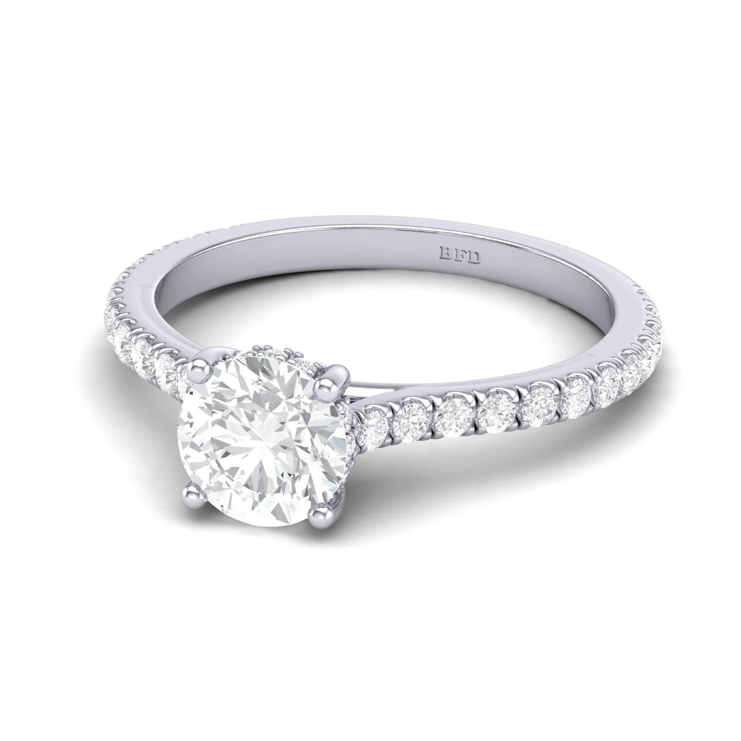 Certified Round Diamond Hidden Halo Engagement Ring - 1.50Ct - 2.50Ct - Image 4