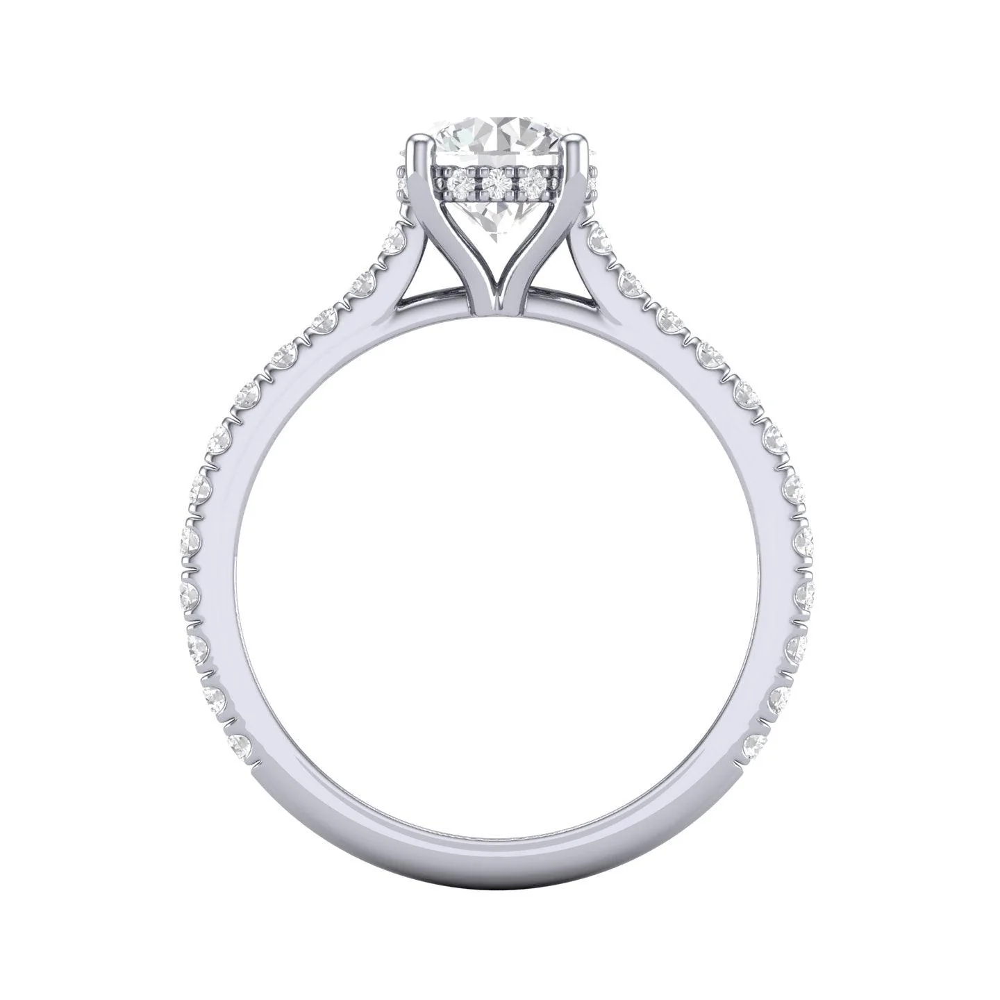 Certified Round Diamond Hidden Halo Engagement Ring - 1.50Ct - 2.50Ct - Image 5