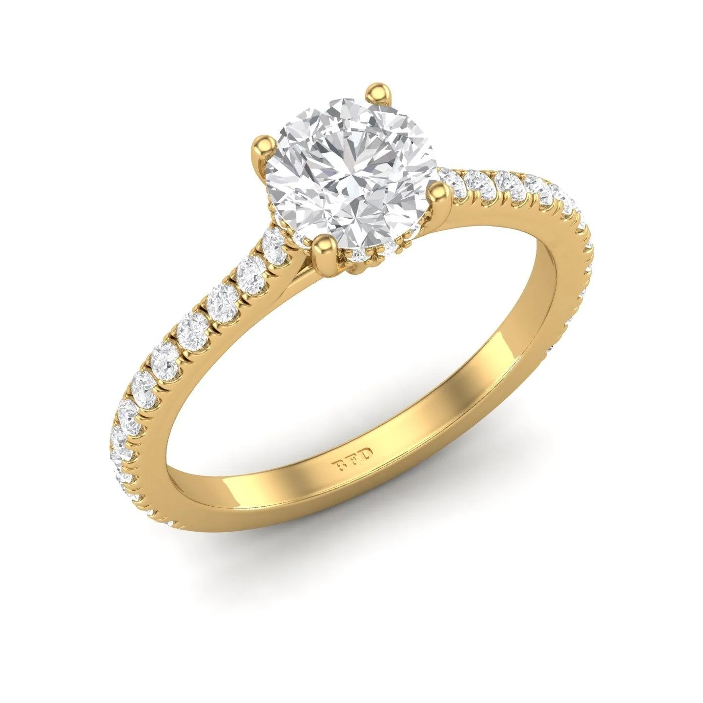 Certified Round Diamond Hidden Halo Engagement Ring - 1.50Ct - 2.50Ct - Image 6