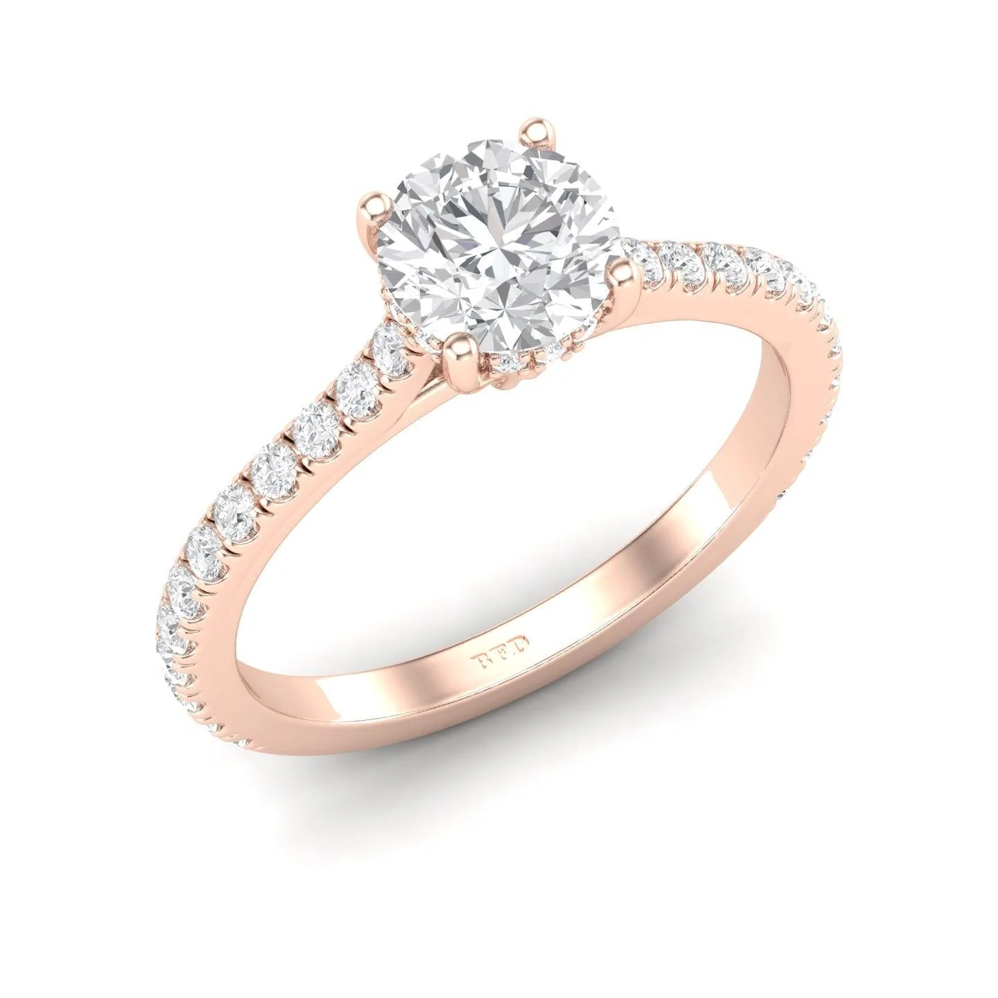 Certified Round Diamond Hidden Halo Engagement Ring - 1.50Ct - 2.50Ct - Image 7