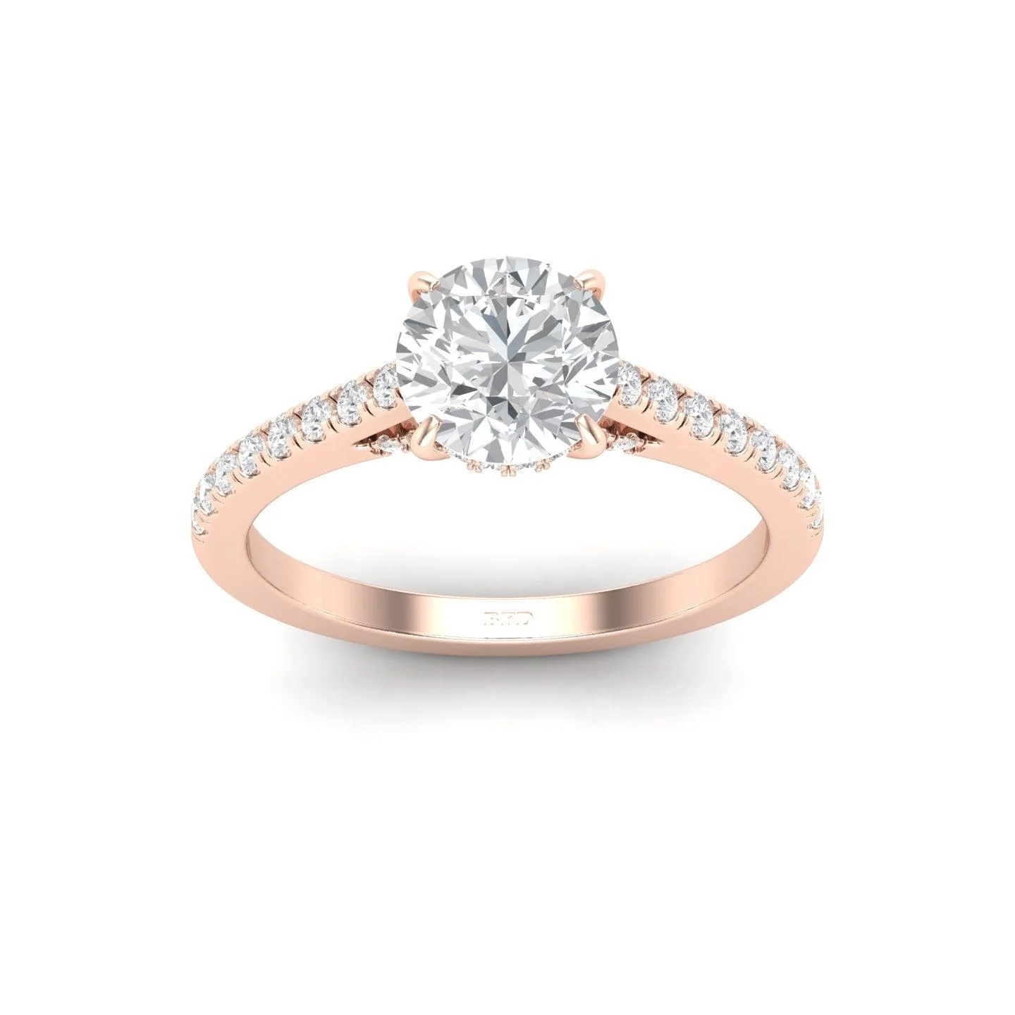 Certified Round Diamond Hidden Halo Engagement Ring - 1.50Ct - 2.50Ct - Image 7