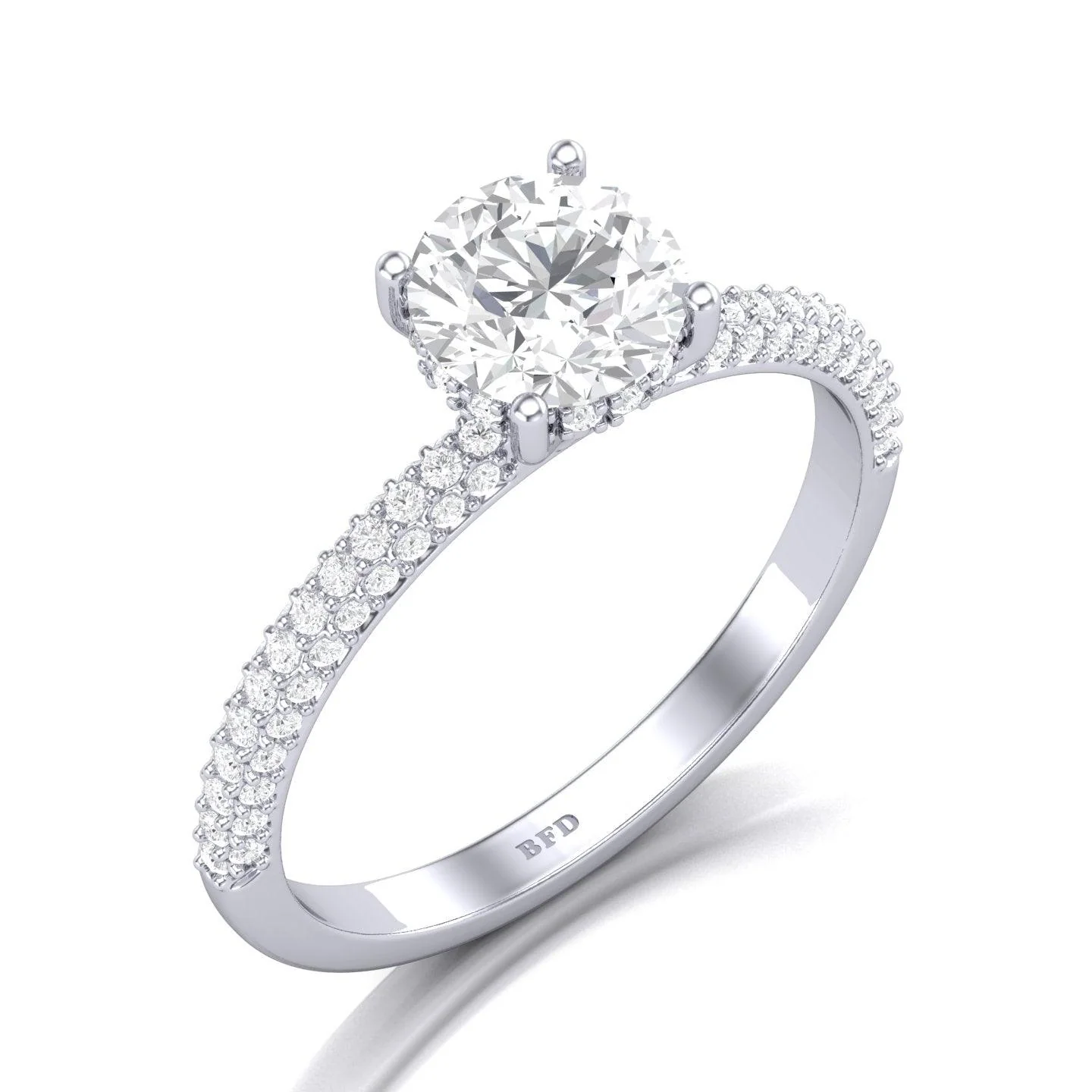 Certified Round Diamond Hidden Halo Engagement Ring 2.50Ct - Image 3