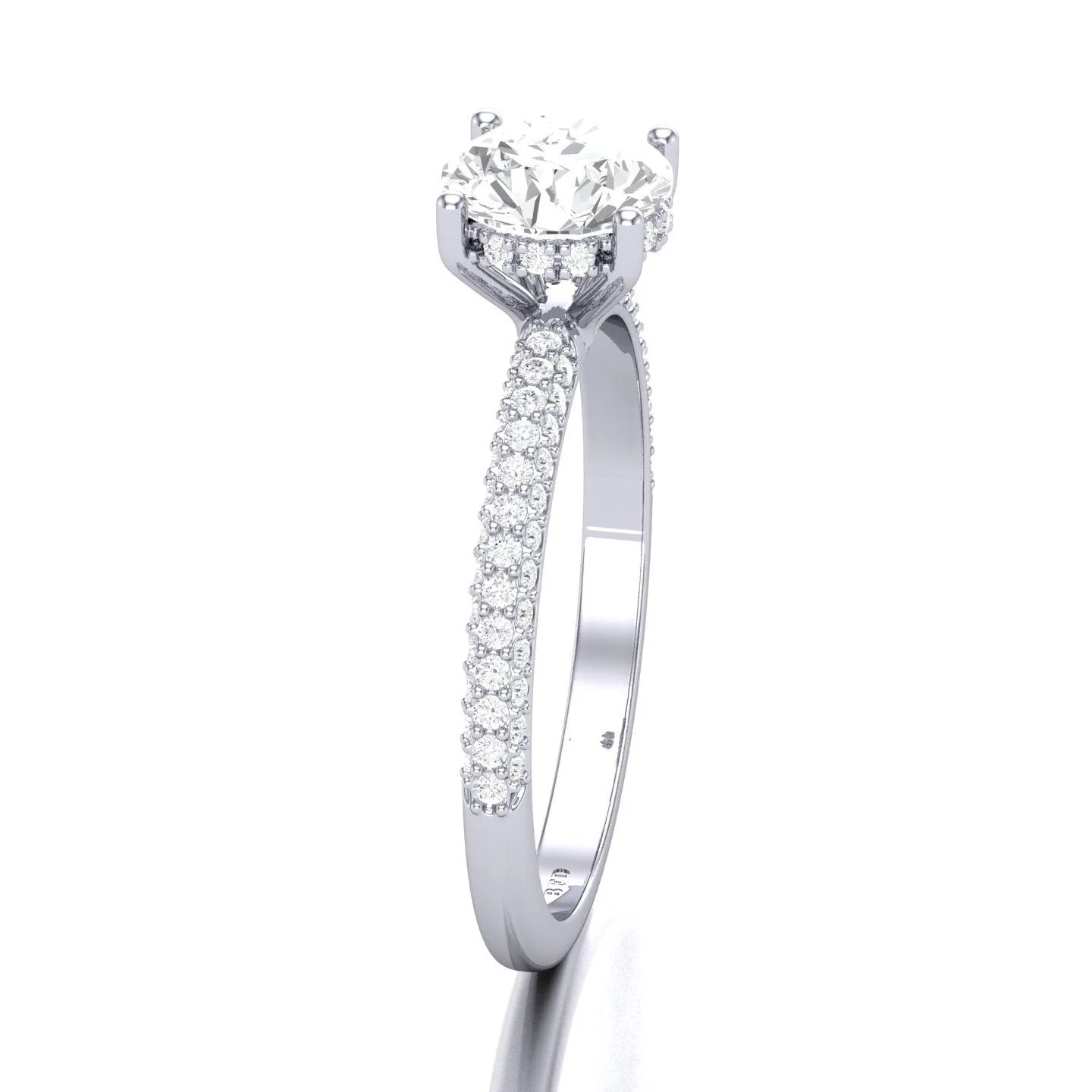 Certified Round Diamond Hidden Halo Engagement Ring 2.50Ct - Image 5