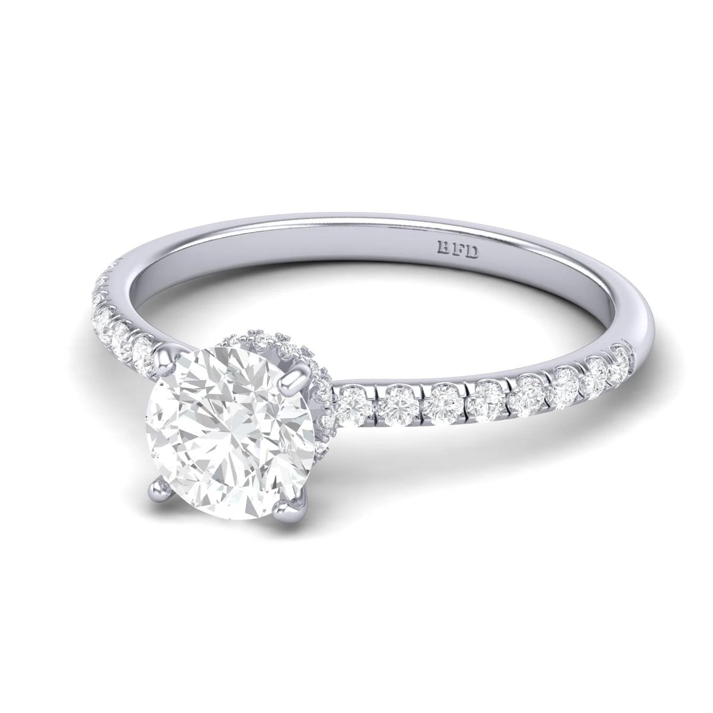 Certified Round Diamond Hidden Halo Engagement Ring - 1.50Ct - 2.50Ct - Image 5