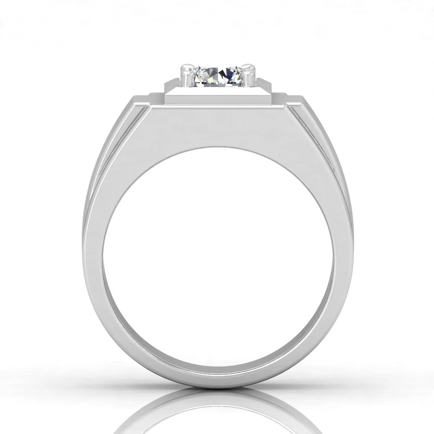 Certified F/VS 1.00Ct Single Diamond Mens Solitaire Ring - Image 6