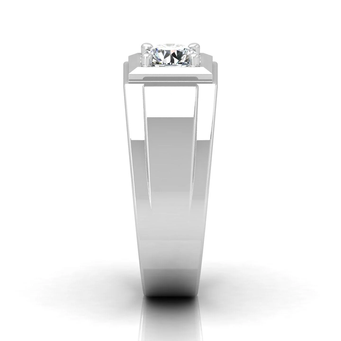 Certified F/VS 1.00Ct Single Diamond Mens Solitaire Ring - Image 7