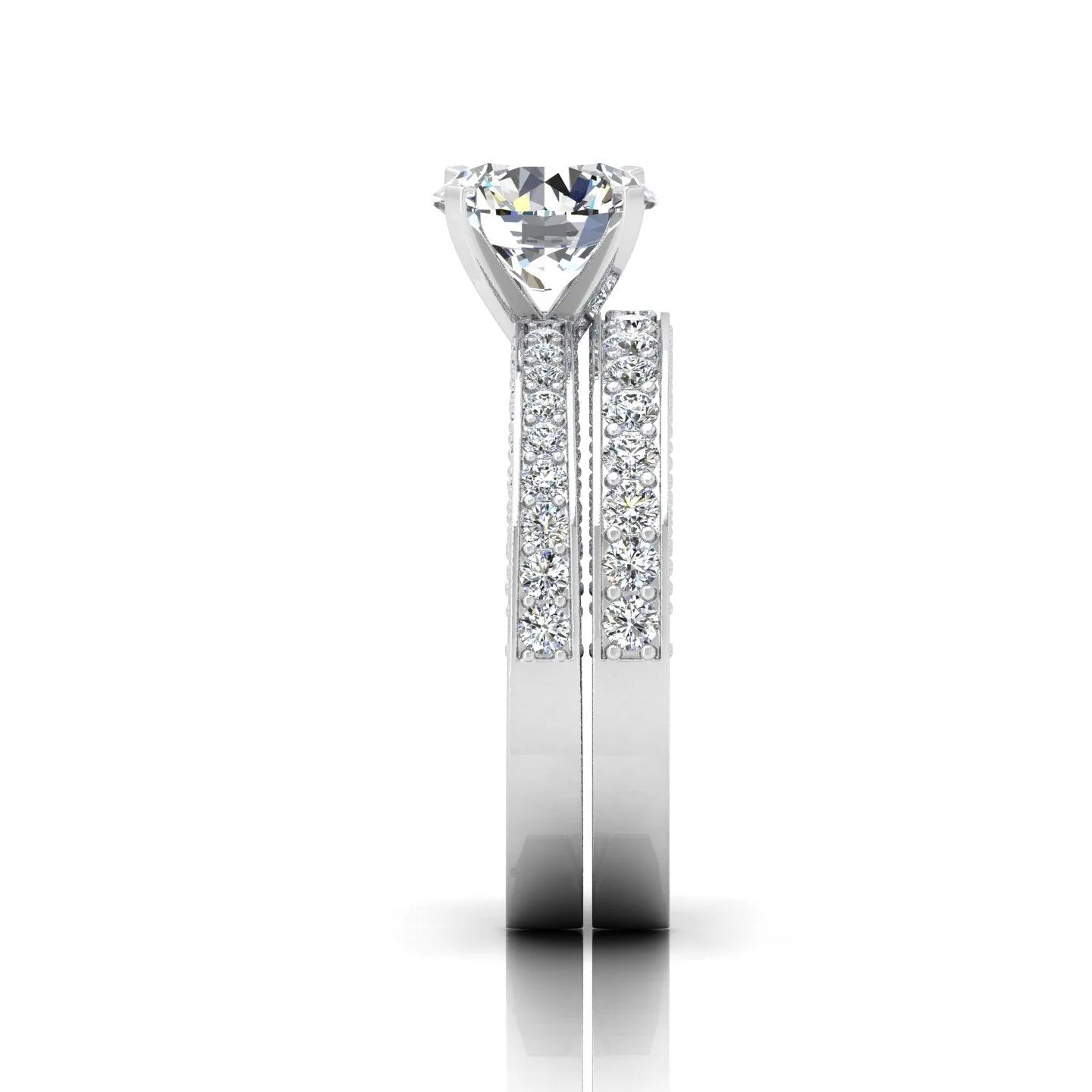 Certified Round Diamond Multi Row Bridal Set Engagement Ring 2.00Carat E/VS - Image 6