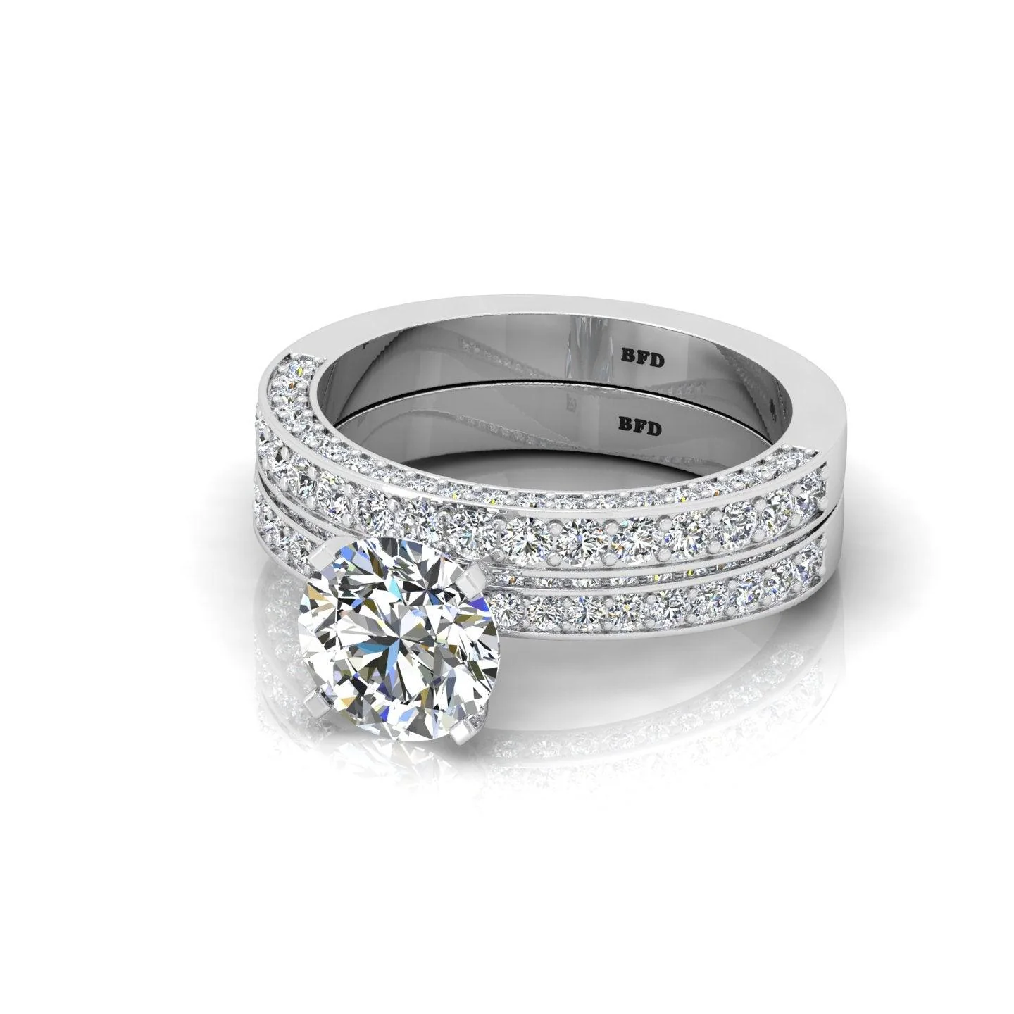 Certified Round Diamond Multi Row Bridal Set Engagement Ring 2.00Carat E/VS - Image 7