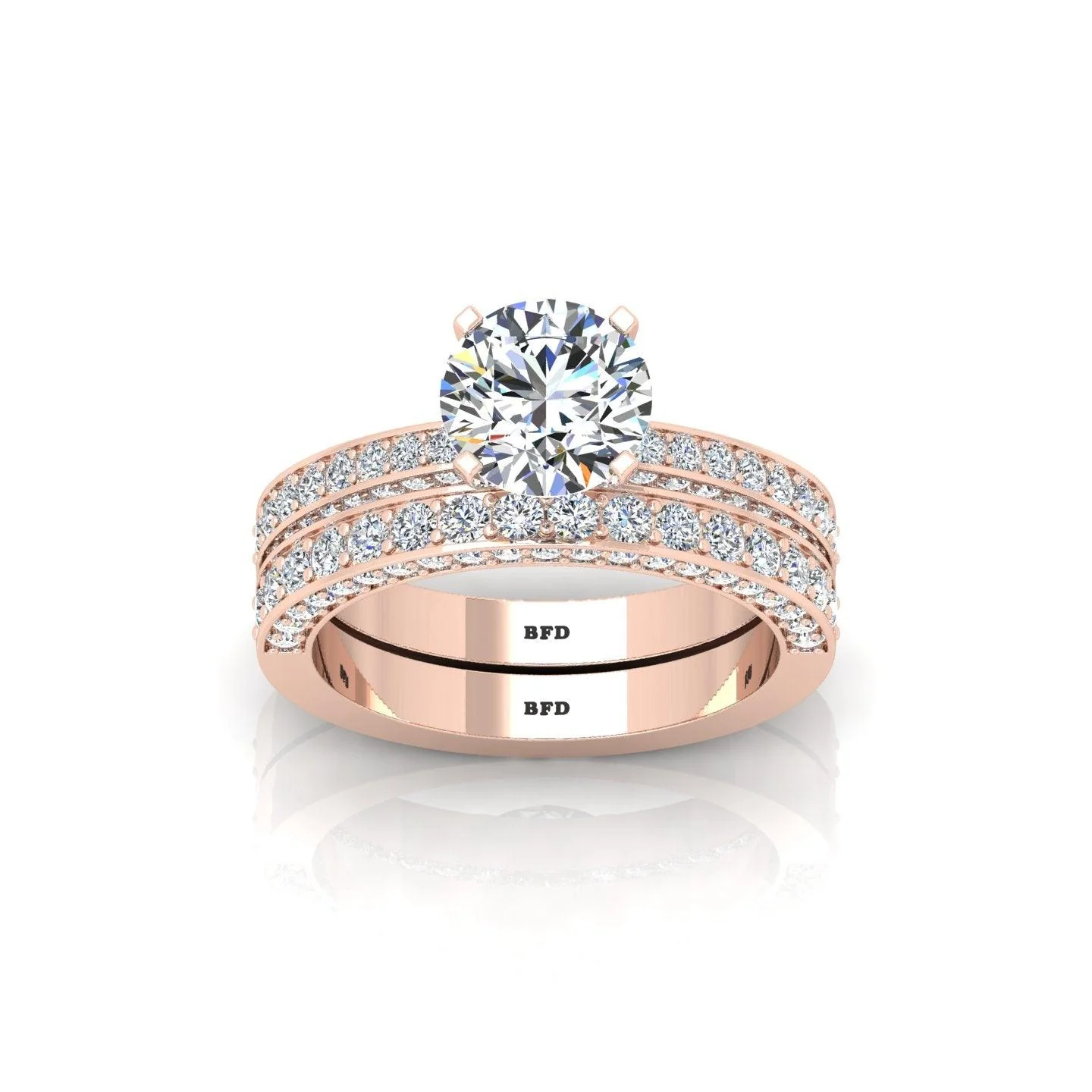 Certified Round Diamond Multi Row Bridal Set Engagement Ring 2.00Carat E/VS - Image 9