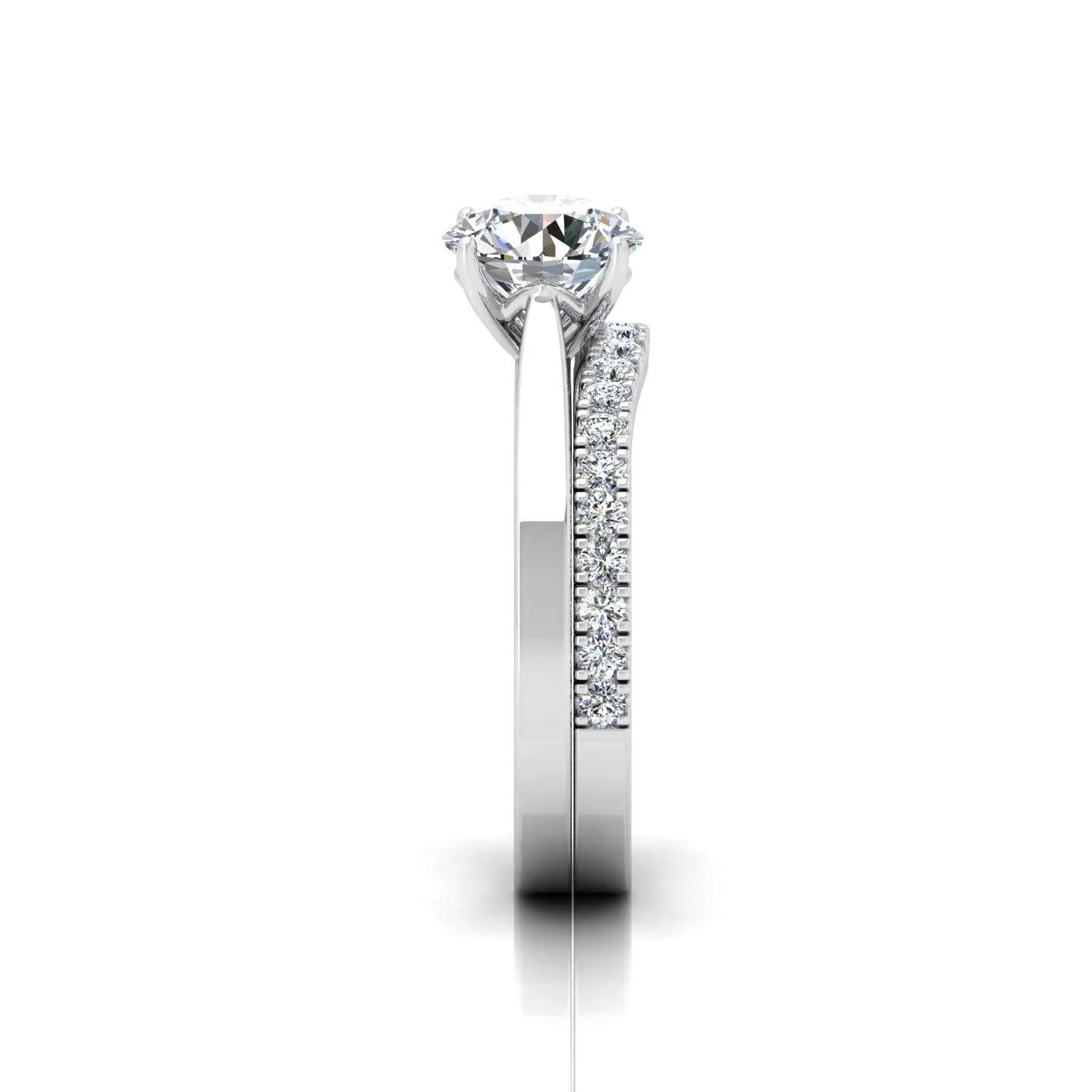 Certified Round Diamond Solitaire Engagement Ring With Curved Matching Band 1.50Carat E/VS - Image 4