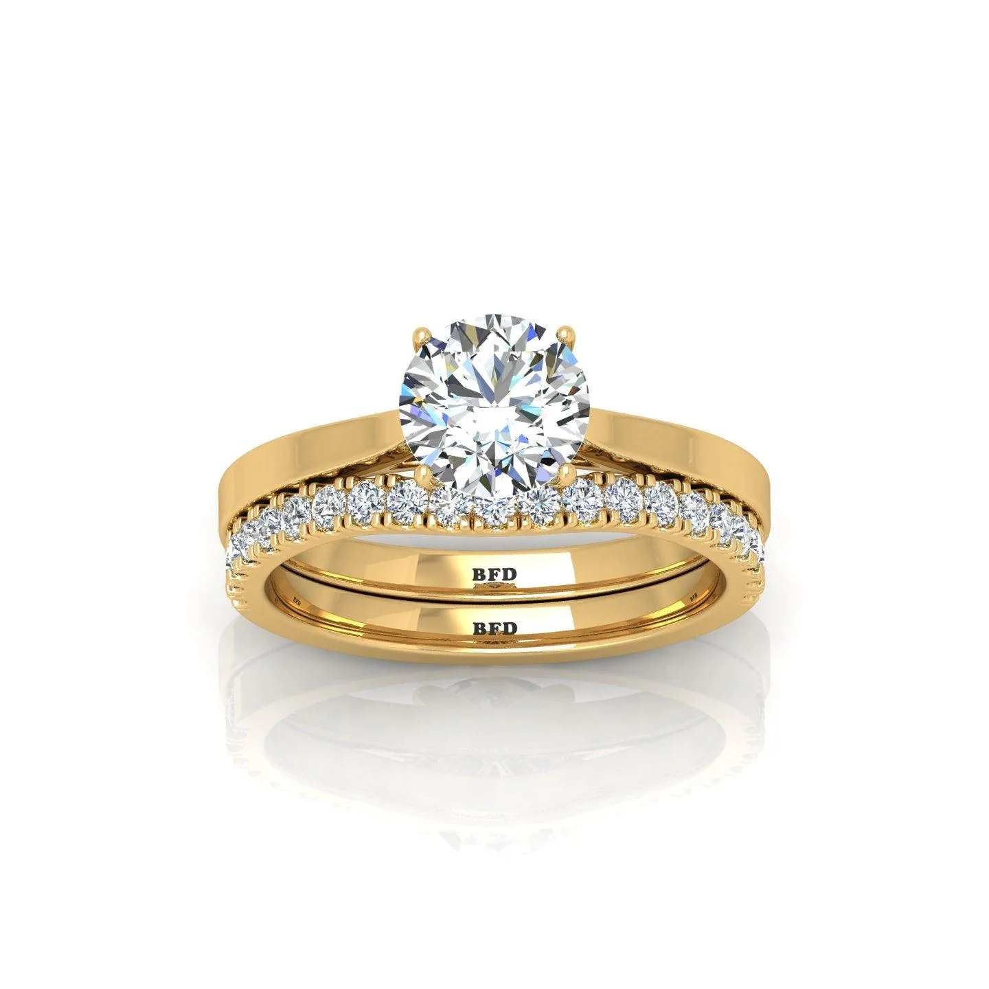 Certified Round Diamond Solitaire Engagement Ring With Curved Matching Band 1.50Carat E/VS - Image 5
