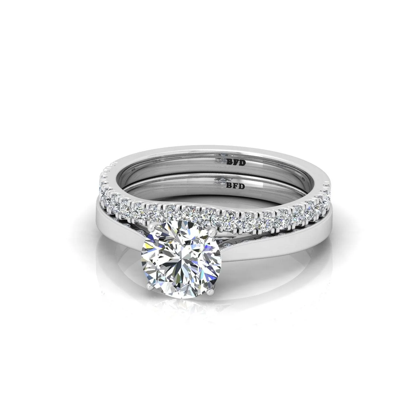 Certified Round Diamond Solitaire Engagement Ring With Curved Matching Band 1.50Carat E/VS - Image 7