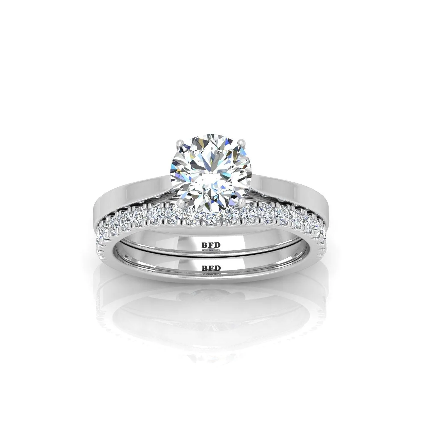 Certified Round Diamond Solitaire Engagement Ring With Curved Matching Band 1.50Carat E/VS - Image 8