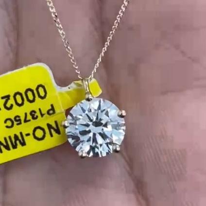 Certified F/VS Round Diamond Amada Solitaire Pendant Necklace for Women 18k Gold 4.00Ct-6.00Ct - Image 5