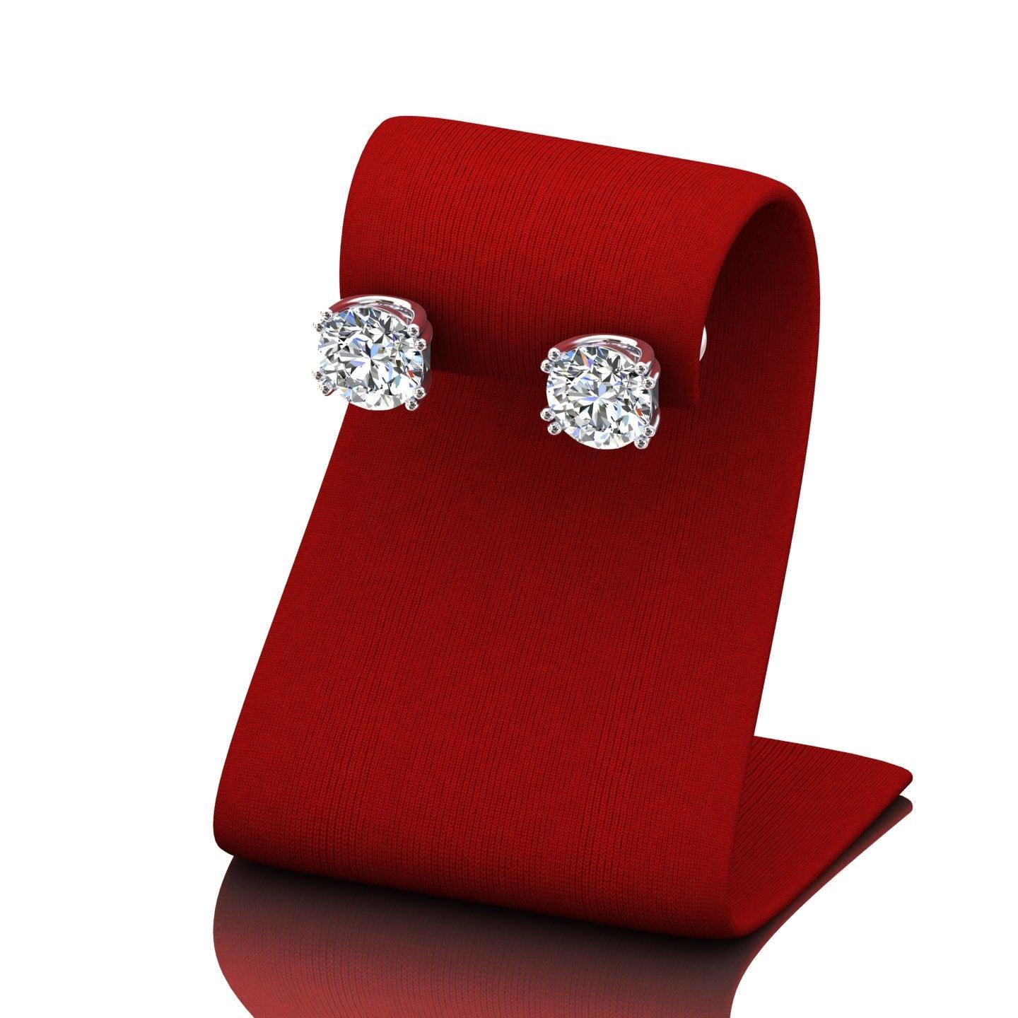 Certified D/VS 2.00Ct Round Diamond Stud Earrings in 18k Gold / Platinum - Image 2