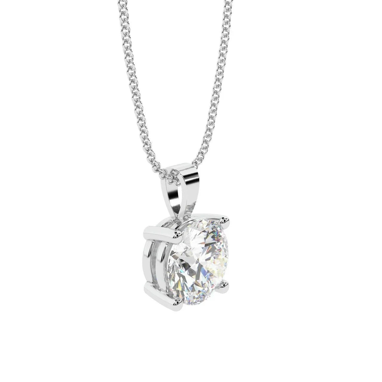 Certified Round Diamond Solitaire Pendant Necklace for Women - (0.70ct-1.00ct) - Image 3