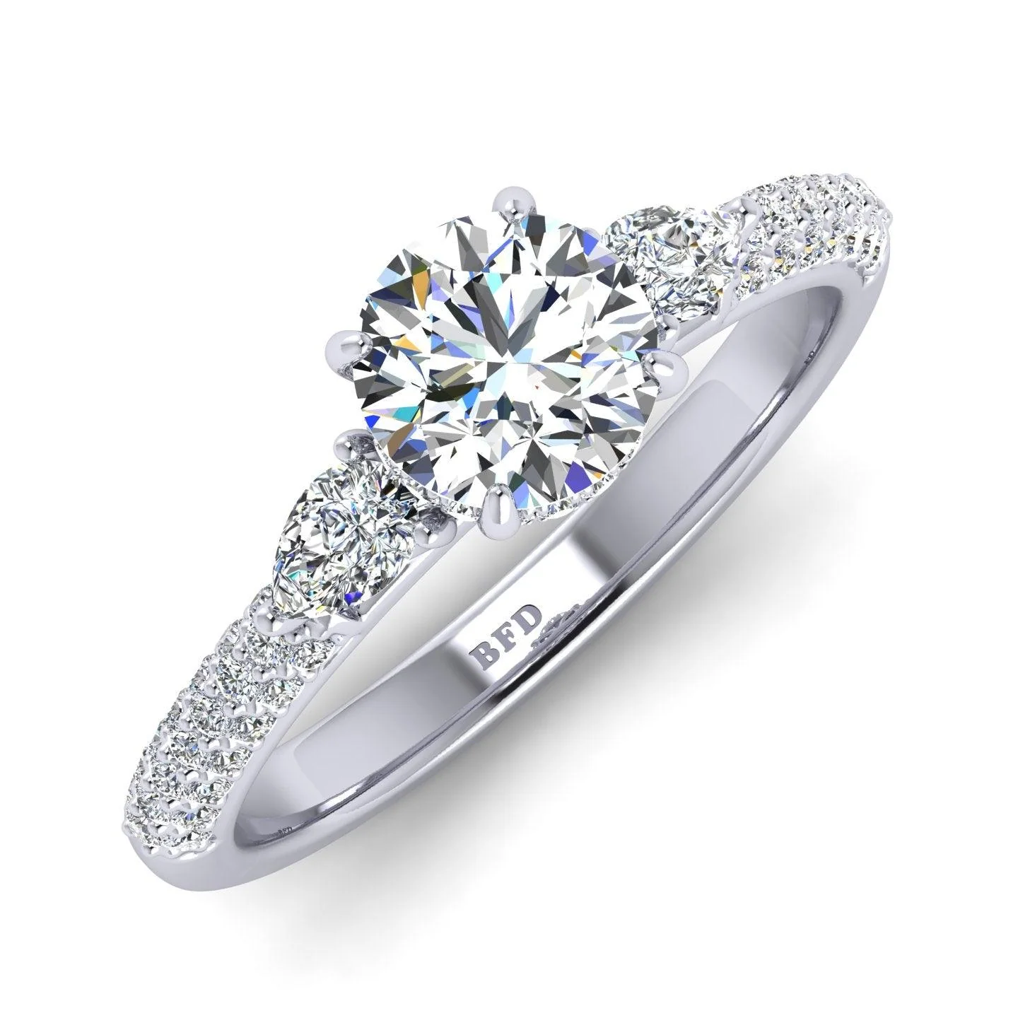 Certified Round & Pear Diamond Engagement Ring 2.50Ct - Image 3