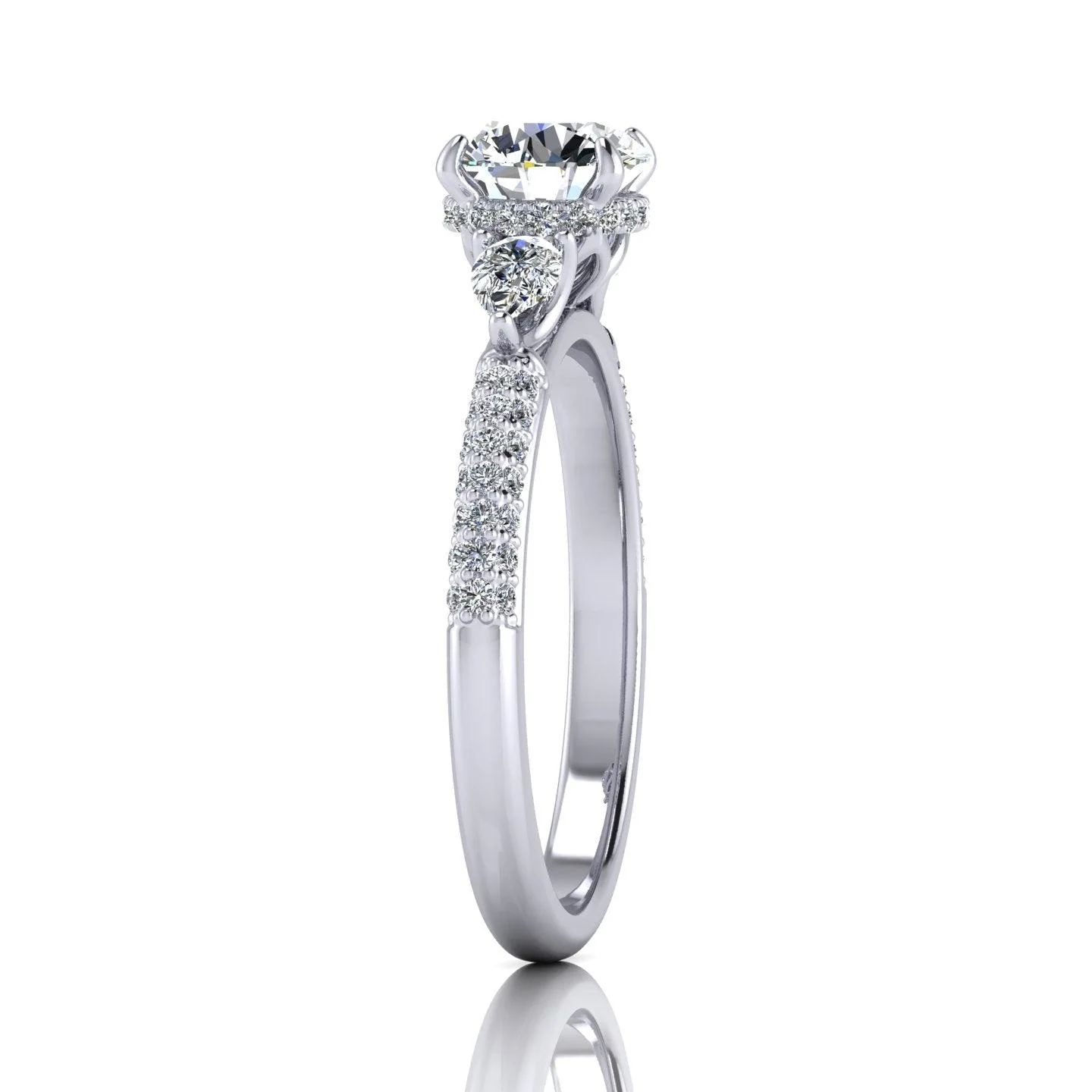 Certified Round & Pear Diamond Engagement Ring 2.50Ct - Image 4