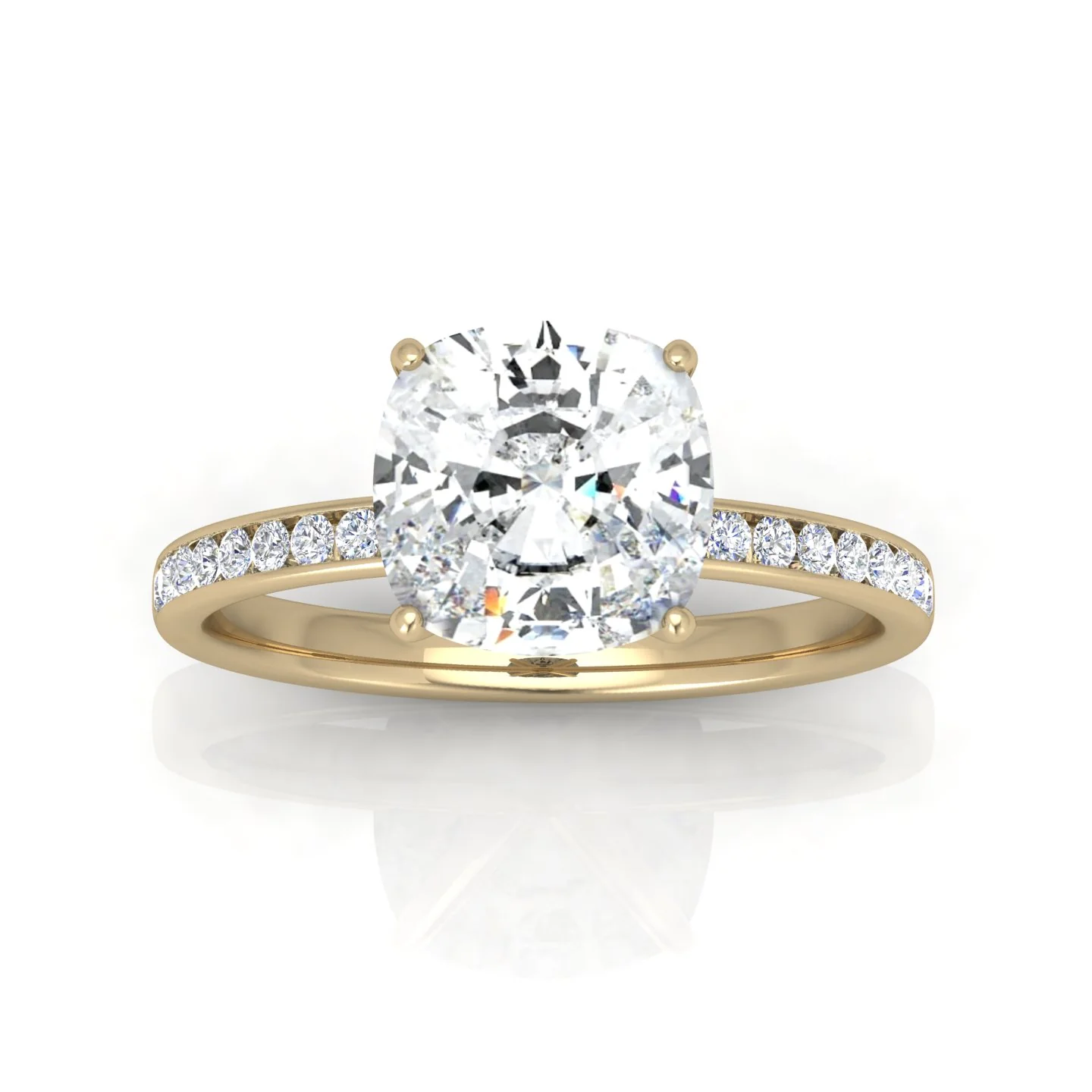 Channel Set Cushion Diamond Engagement Ring - Image 6