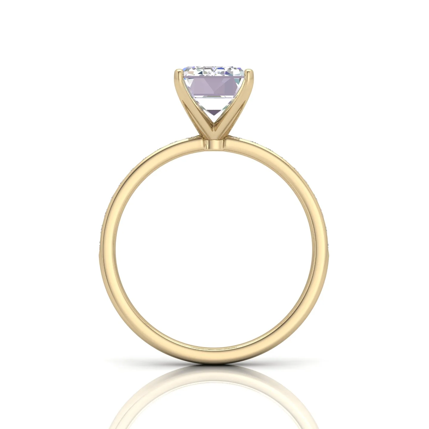 Channel Set Radiant Diamond Engagement Ring - Image 7