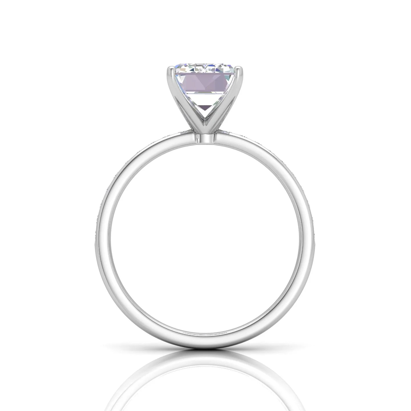 Channel Set Radiant Diamond Engagement Ring - Image 9