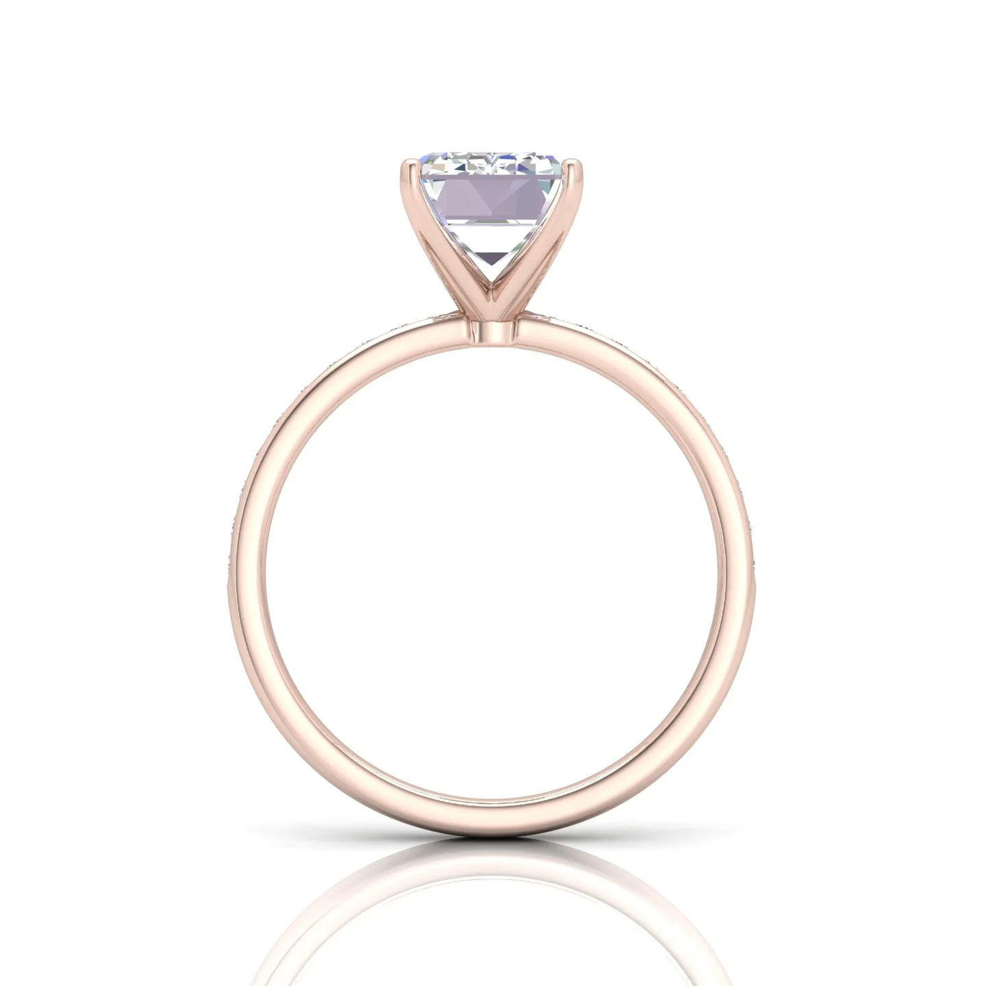 Channel Set Radiant Diamond Engagement Ring - Image 8