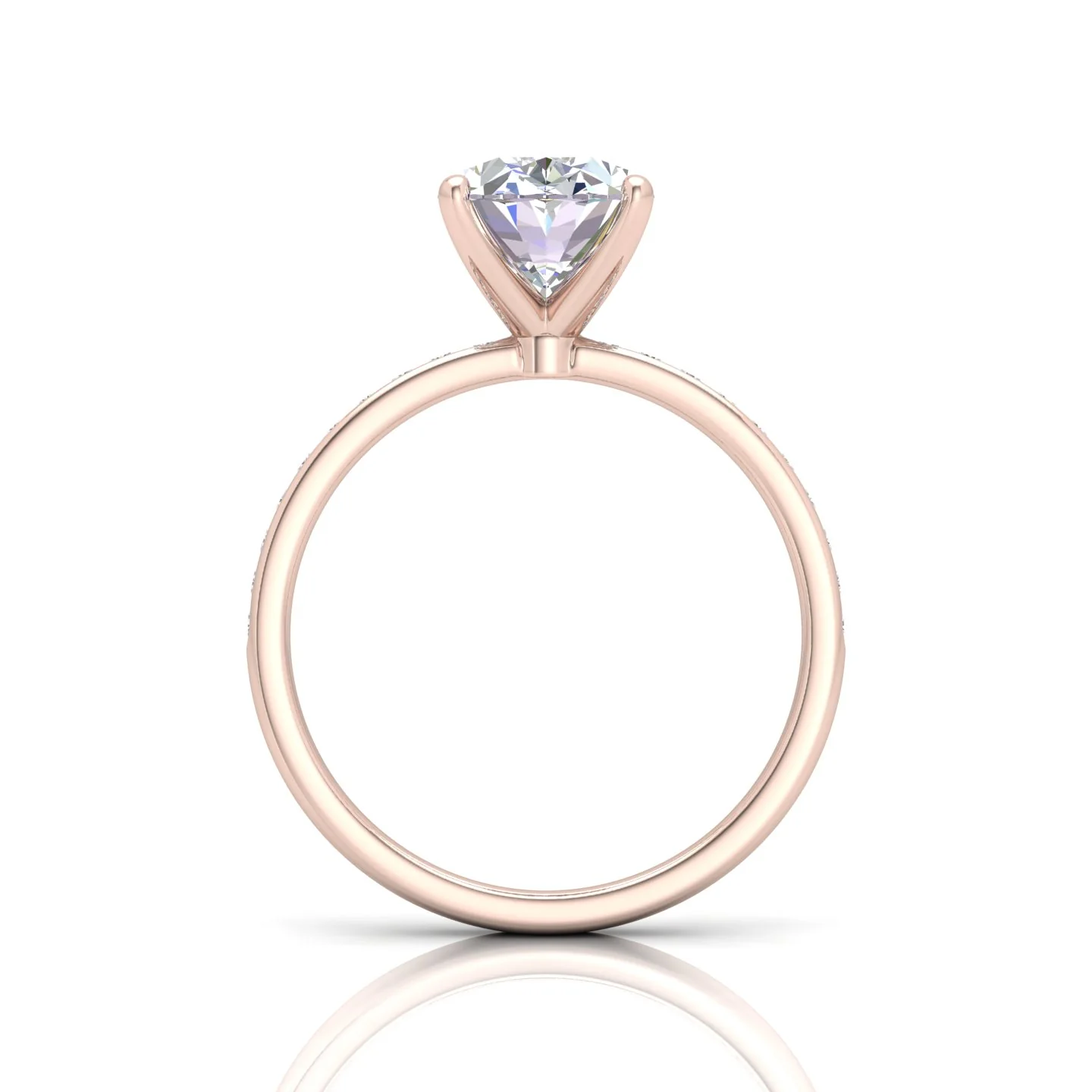 Channel Set Oval Diamond Engagement Ring - Image 13