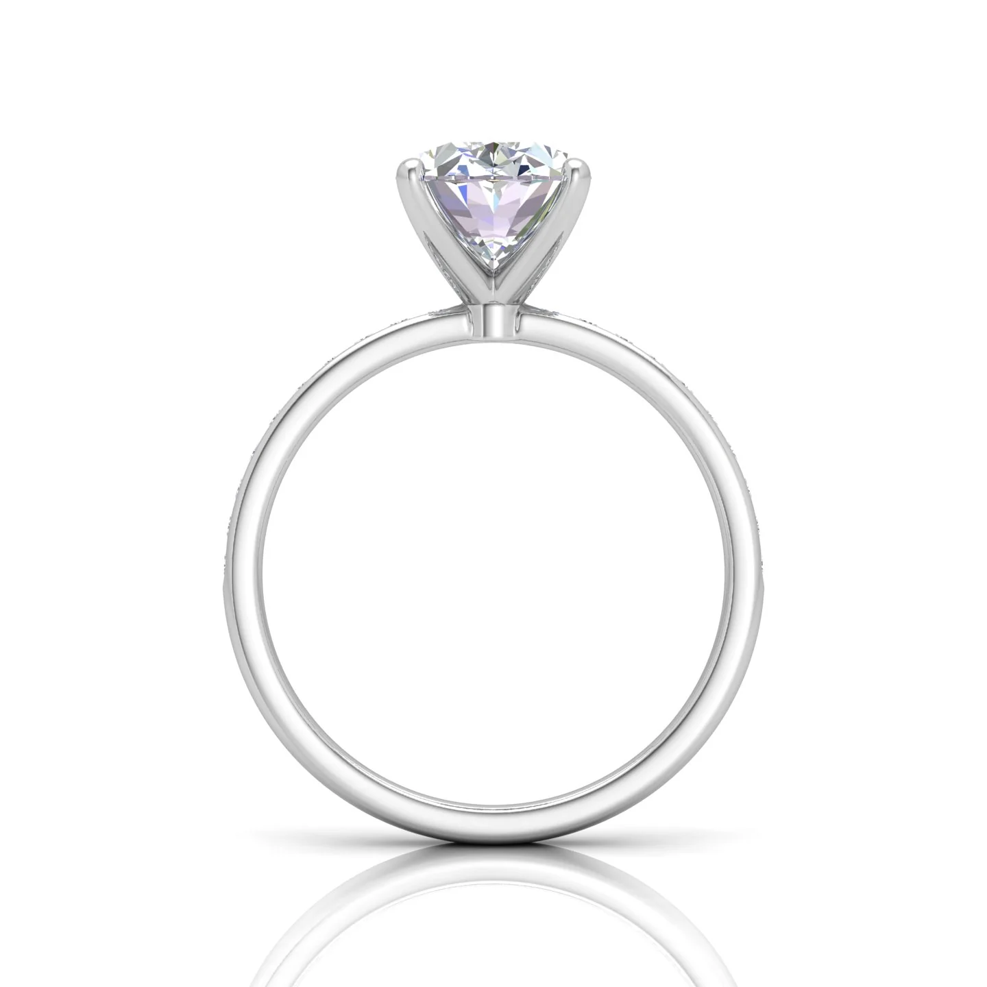 Channel Set Oval Diamond Engagement Ring - Image 14