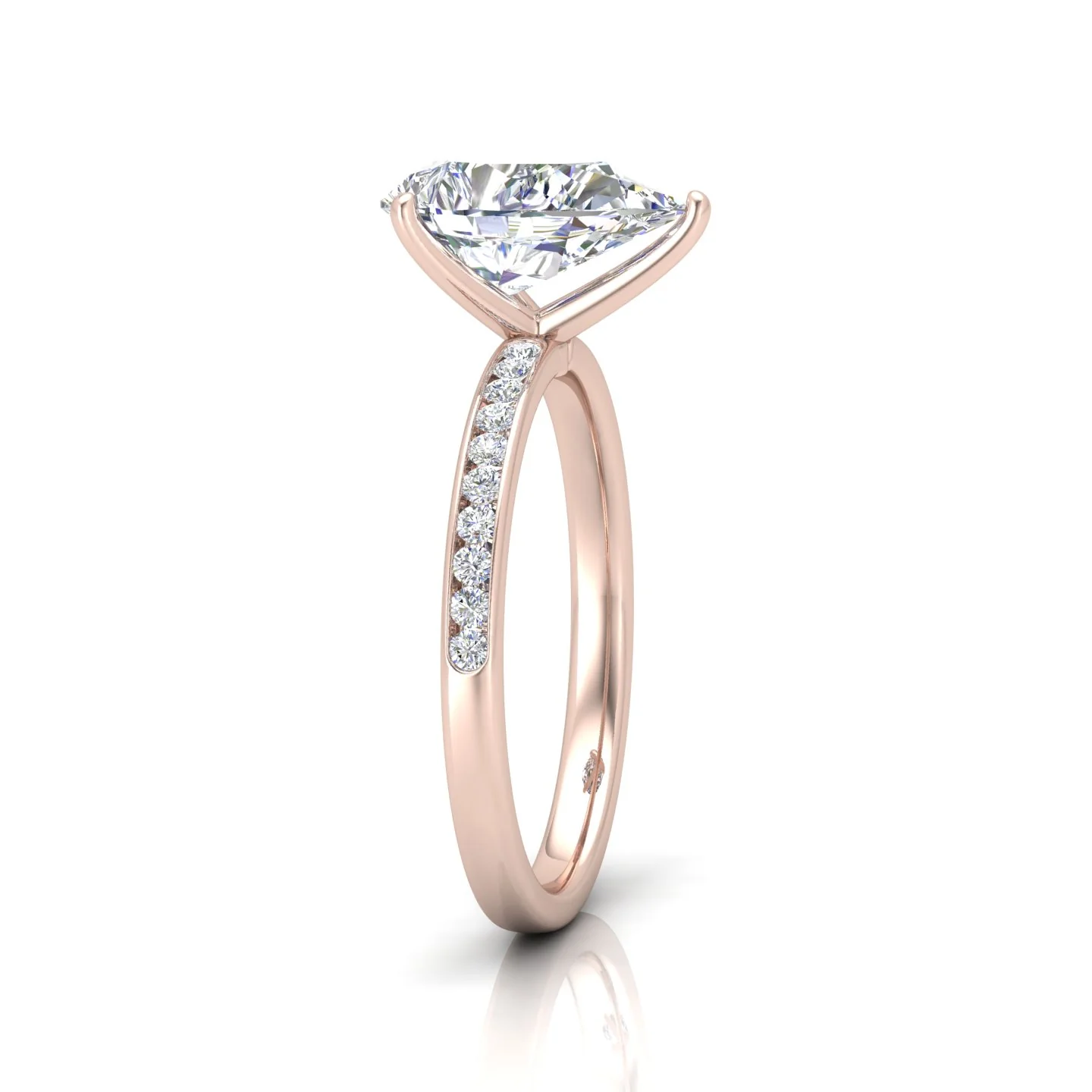 Channel Set Pear Diamond Engagement Ring - Image 4