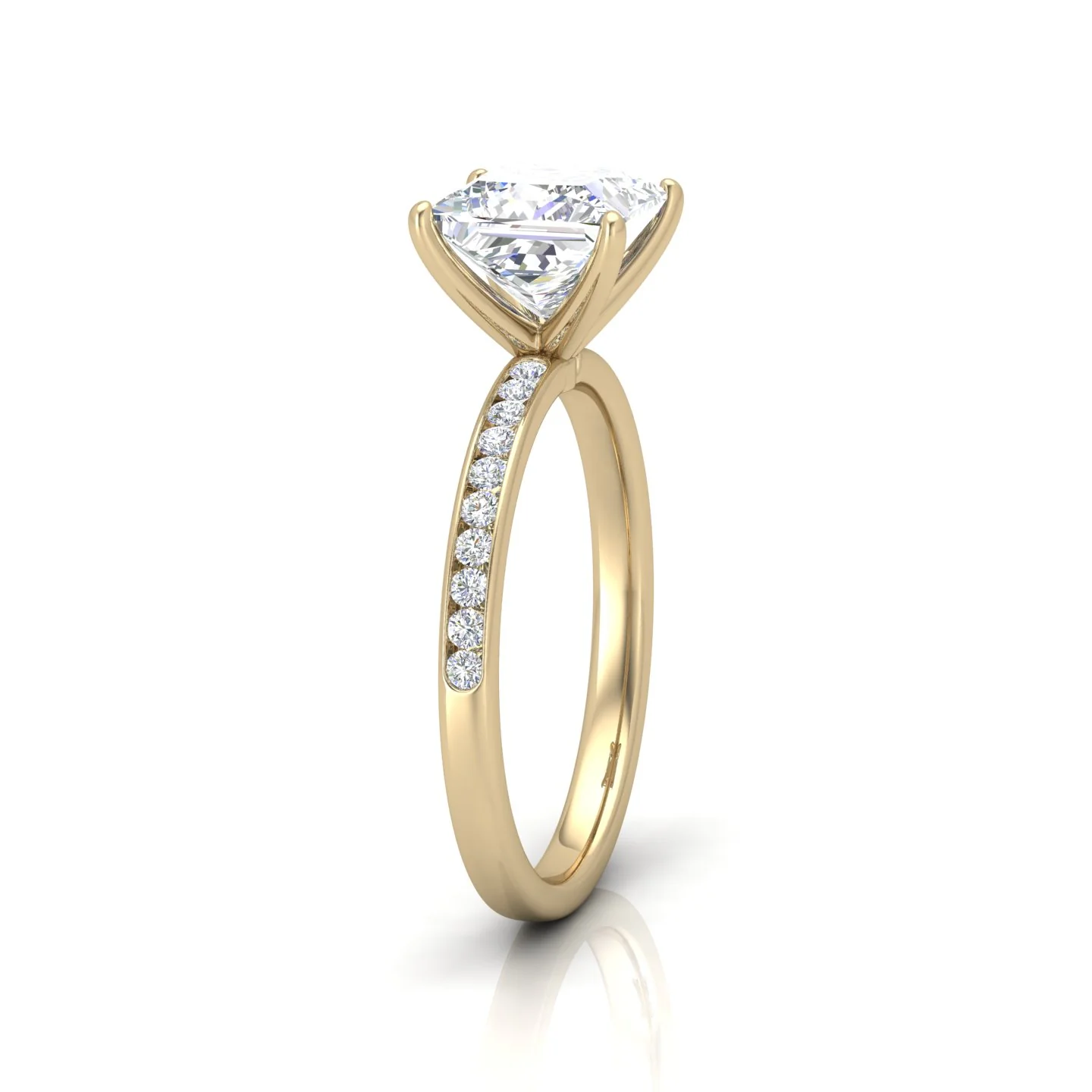 Channel Set Princess Diamond Engagement Ring - Image 2