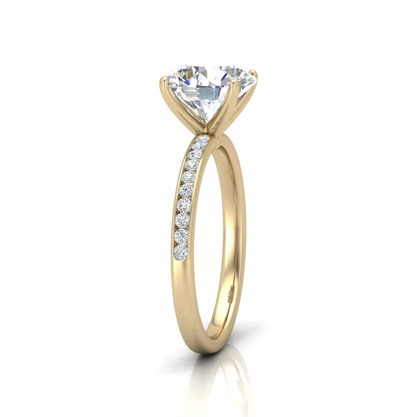 Channel Set Round Diamond Engagement Ring - Image 2