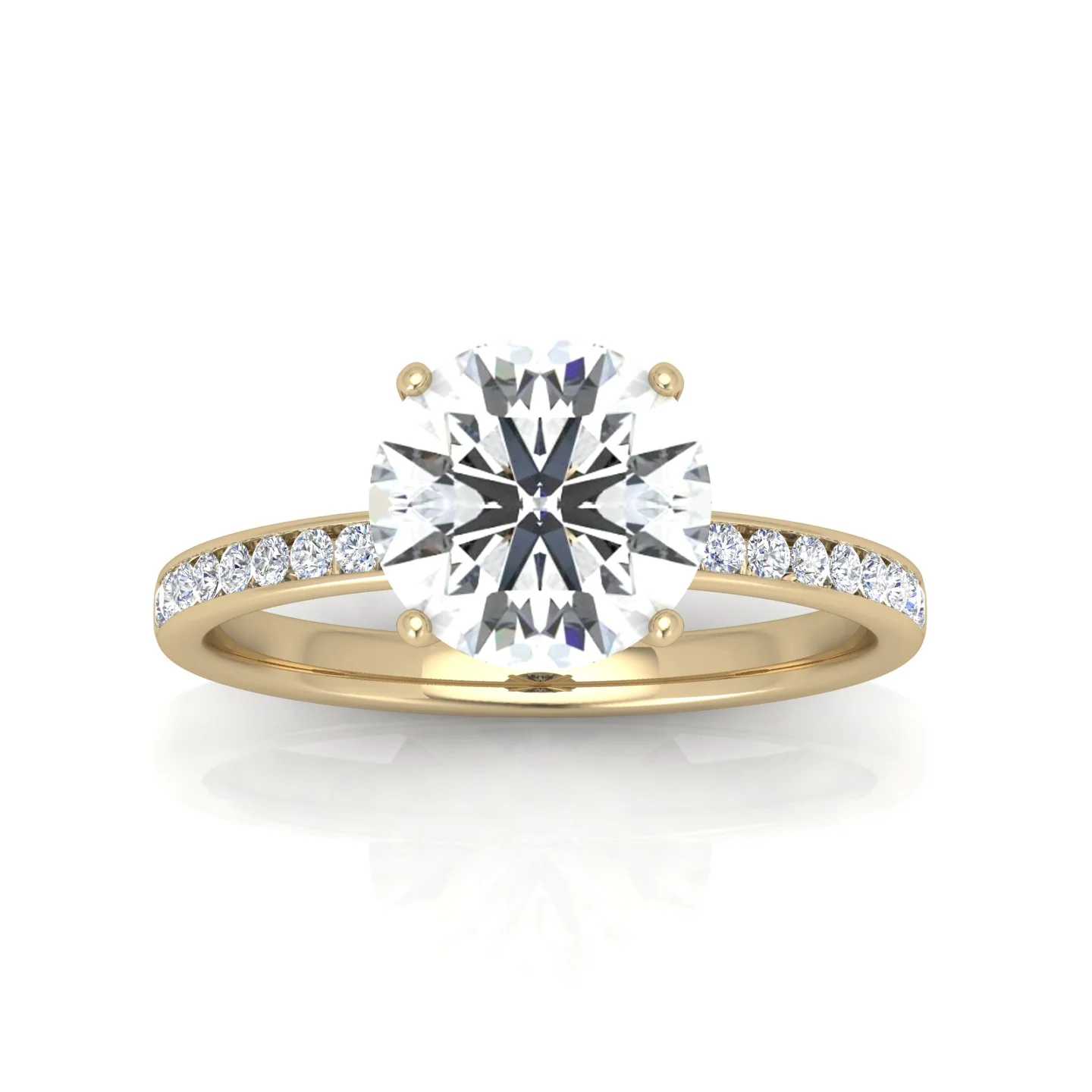Channel Set Round Diamond Engagement Ring - Image 7