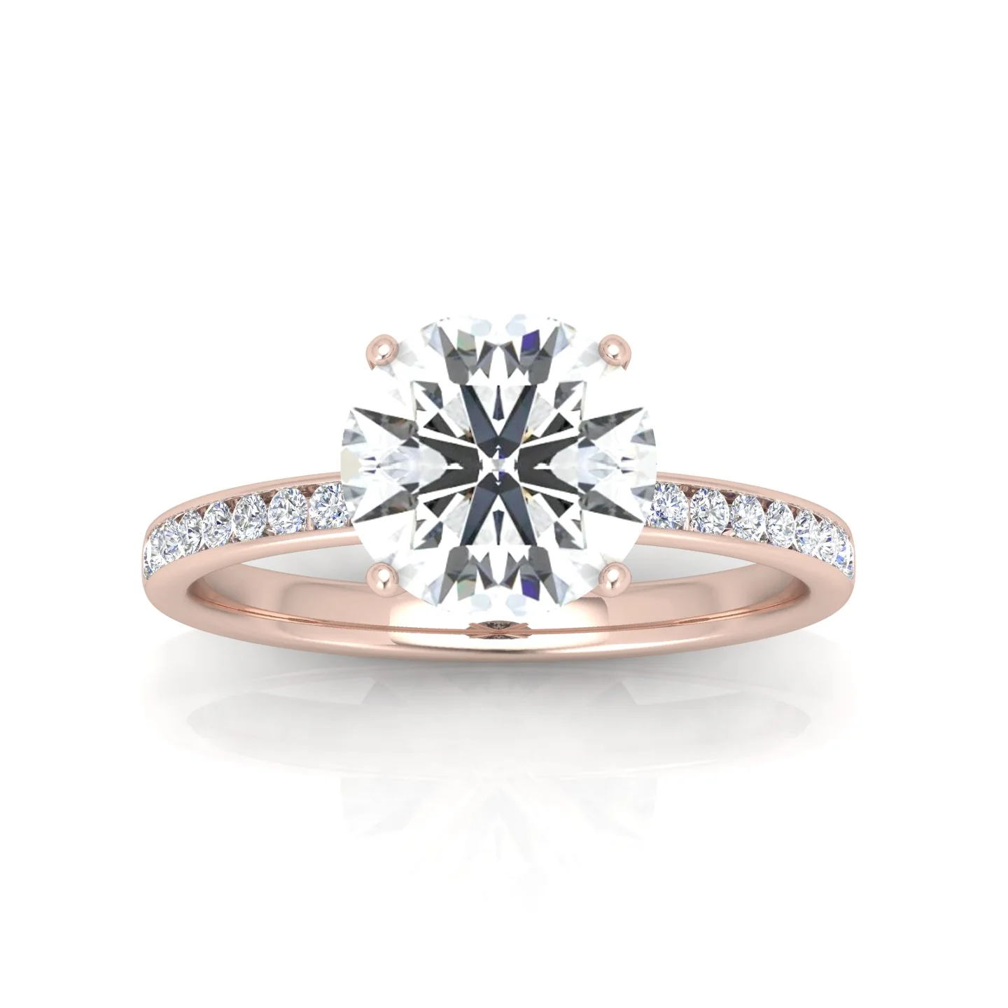 Channel Set Round Diamond Engagement Ring - Image 8