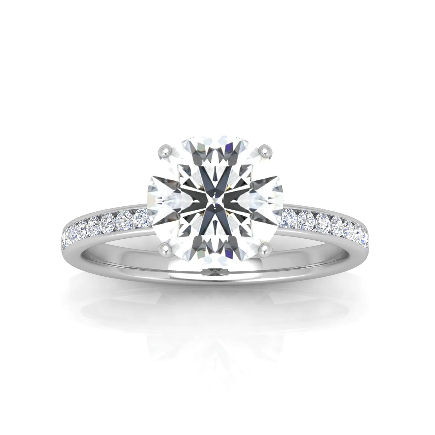 Channel Set Round Diamond Engagement Ring - Image 9