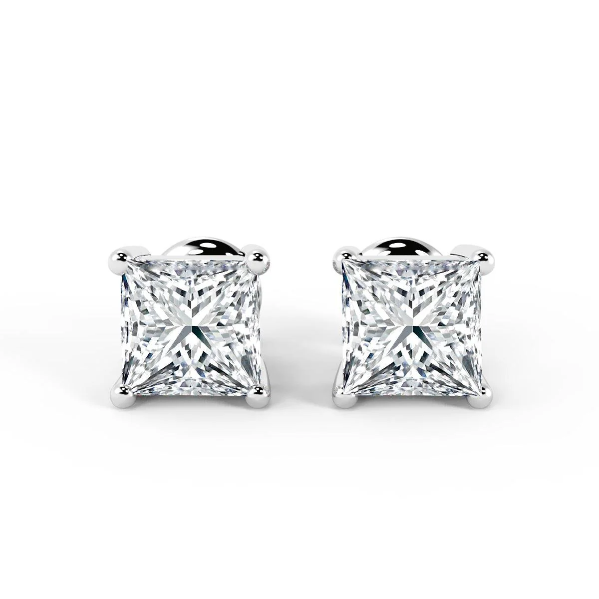 Special Deal Certified F/VVS-VS 5.17Ct Hugh Princess Cut Diamond Stud Earrings In Platinum