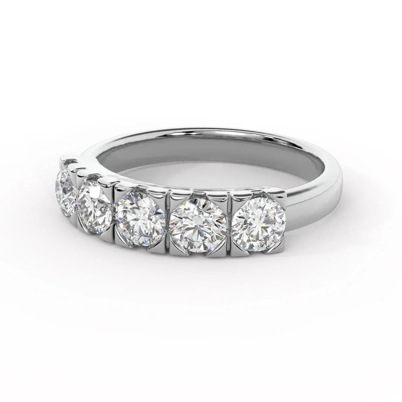 Classic 1.00Ct D/VVS Round Diamond Anniversary Ring, UK Hallmarked Gold - Image 5